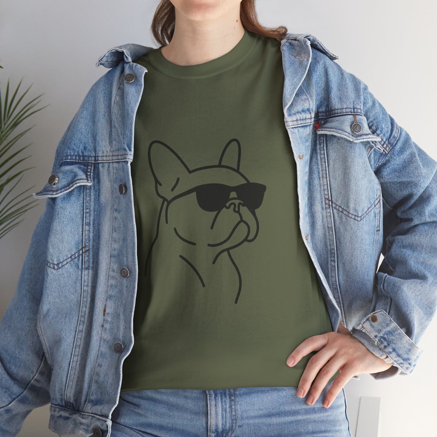 Cool Frenchie Line Art T-Shirt | Minimalist French Bulldog Tee | Dog Lover Gift | Frenchie Mom Shirt | Cute Pet Outline Graphic Tee