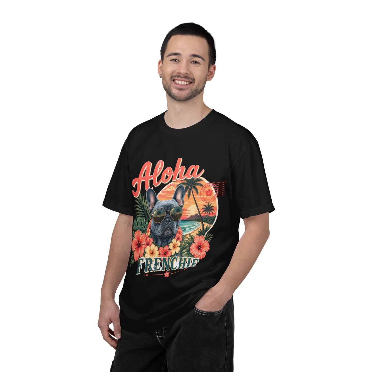 Aloha Frenchie T-Shirt — Hawaiian Sunset French Bulldog Tee