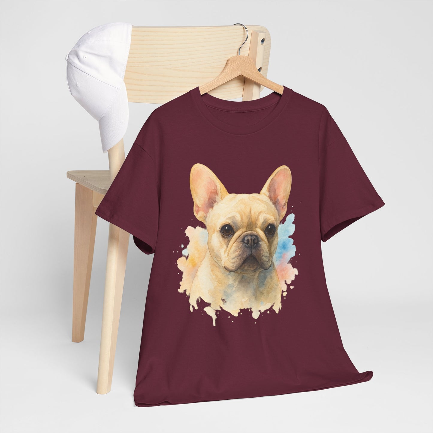 Watercolor French Bulldog T-Shirt | Artistic Frenchie Graphic Tee | Cute Dog Lover Shirt | Unique Gift for Him or Her
