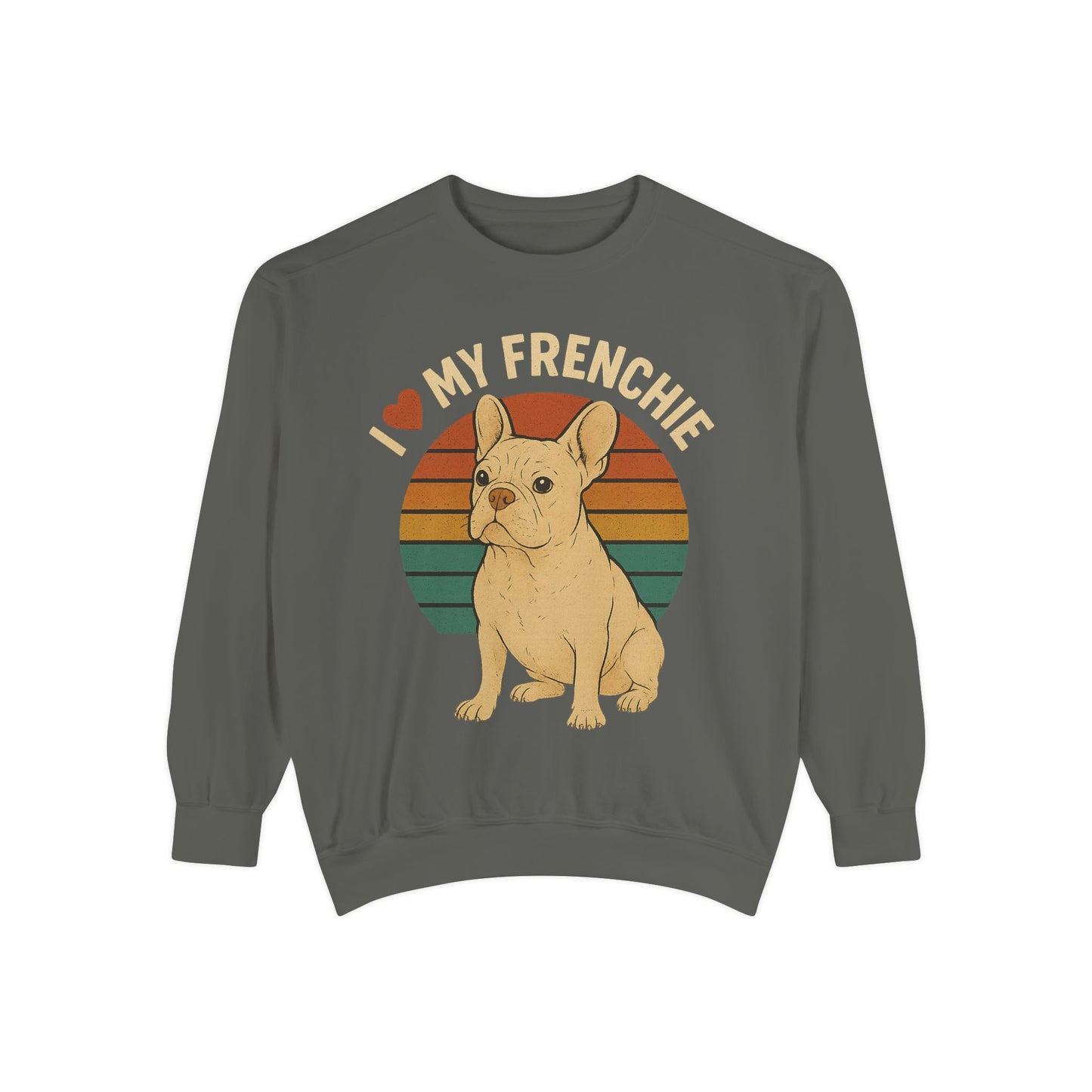 Retro Cream French Bulldog Pullover | Vintage Frenchie Sweatshirt | Cute Dog Lover Gift | Unisex Cozy French Bulldog Sweater