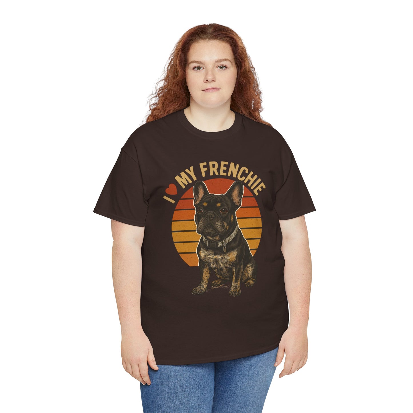 I Love My Frenchie T-Shirt | Retro French Bulldog Tee | Black & Tan Frenchie Gift | Vintage Dog Lover Shirt for Frenchie Moms & Dads
