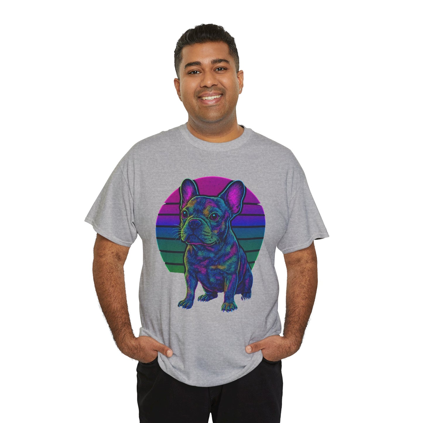 Neon French Bulldog T-Shirt | Retro 80s Frenchie Tee | Colorful Dog Lover Shirt | Electric Frenchie Gift for Men & Women