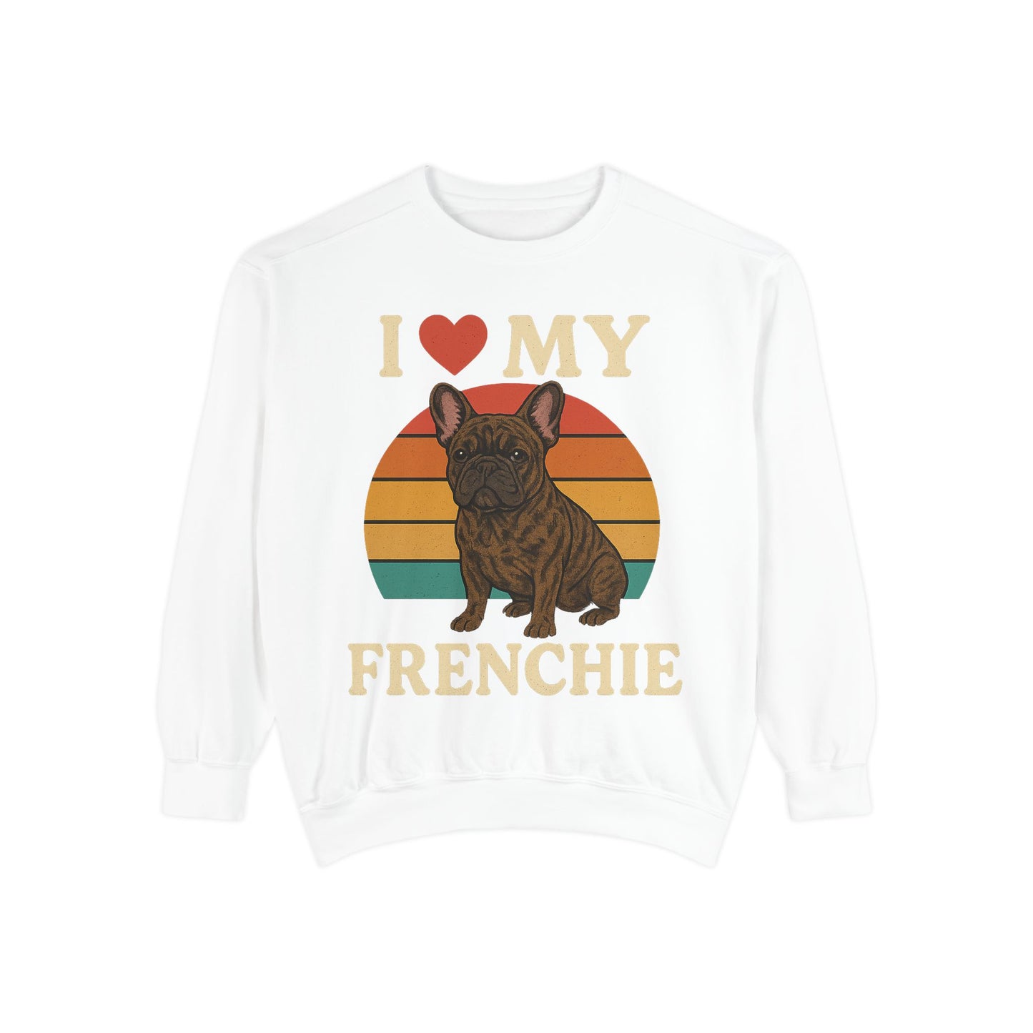 Retro Brindle French Bulldog Pullover | Vintage Frenchie Sweatshirt | Cute Dog Lover Gift | Unisex Cozy French Bulldog Sweater