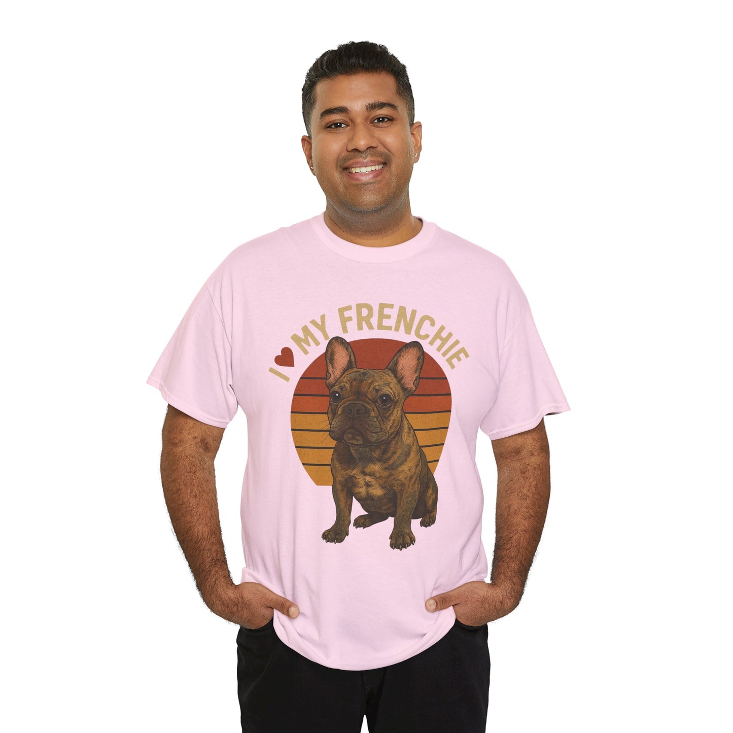 I Love My Frenchie T-Shirt | Brindle French Bulldog Retro Tee | Vintage Dog Lover Shirt | Frenchie Mom & Dad Gift