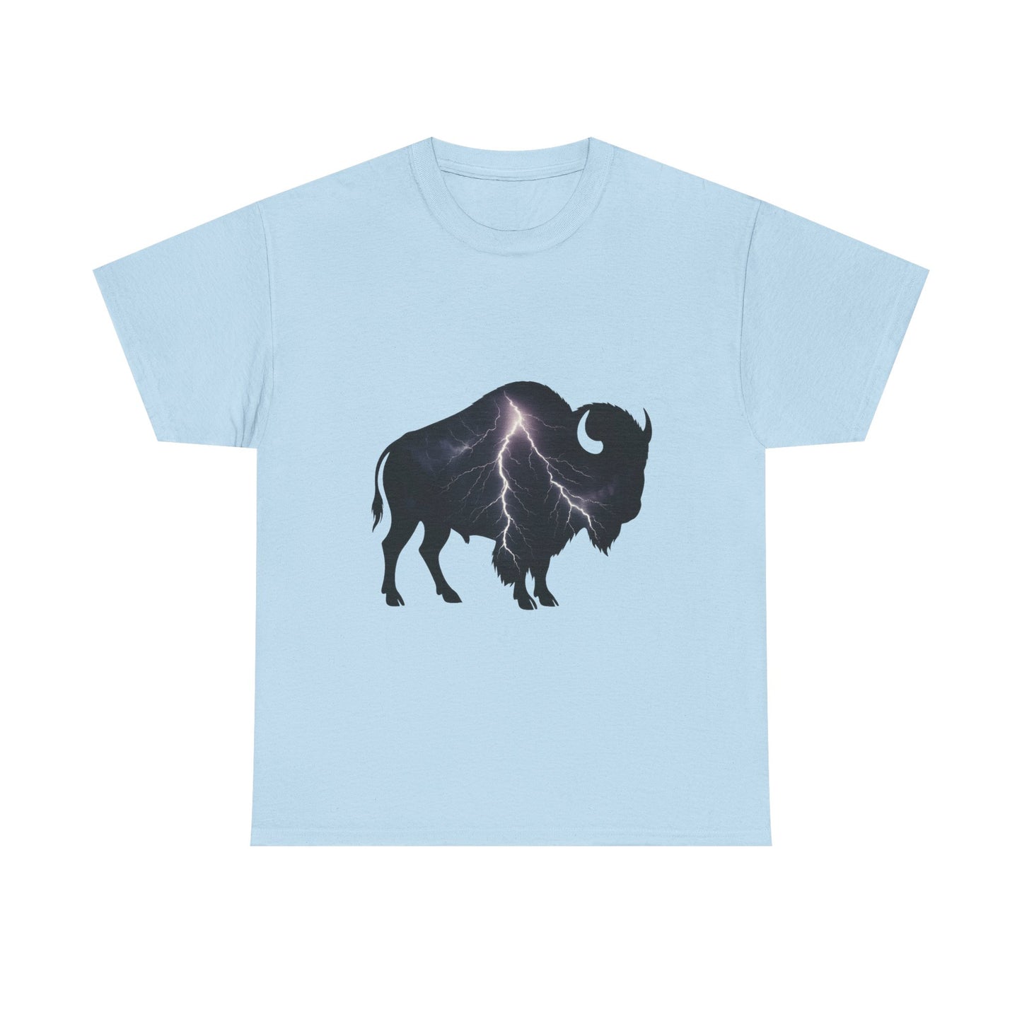 Lightning Bison T-Shirt – Oklahoma City Thunder-Inspired Tee, Electric Bison Graphic Shirt, OKC Basketball Fan Apparel