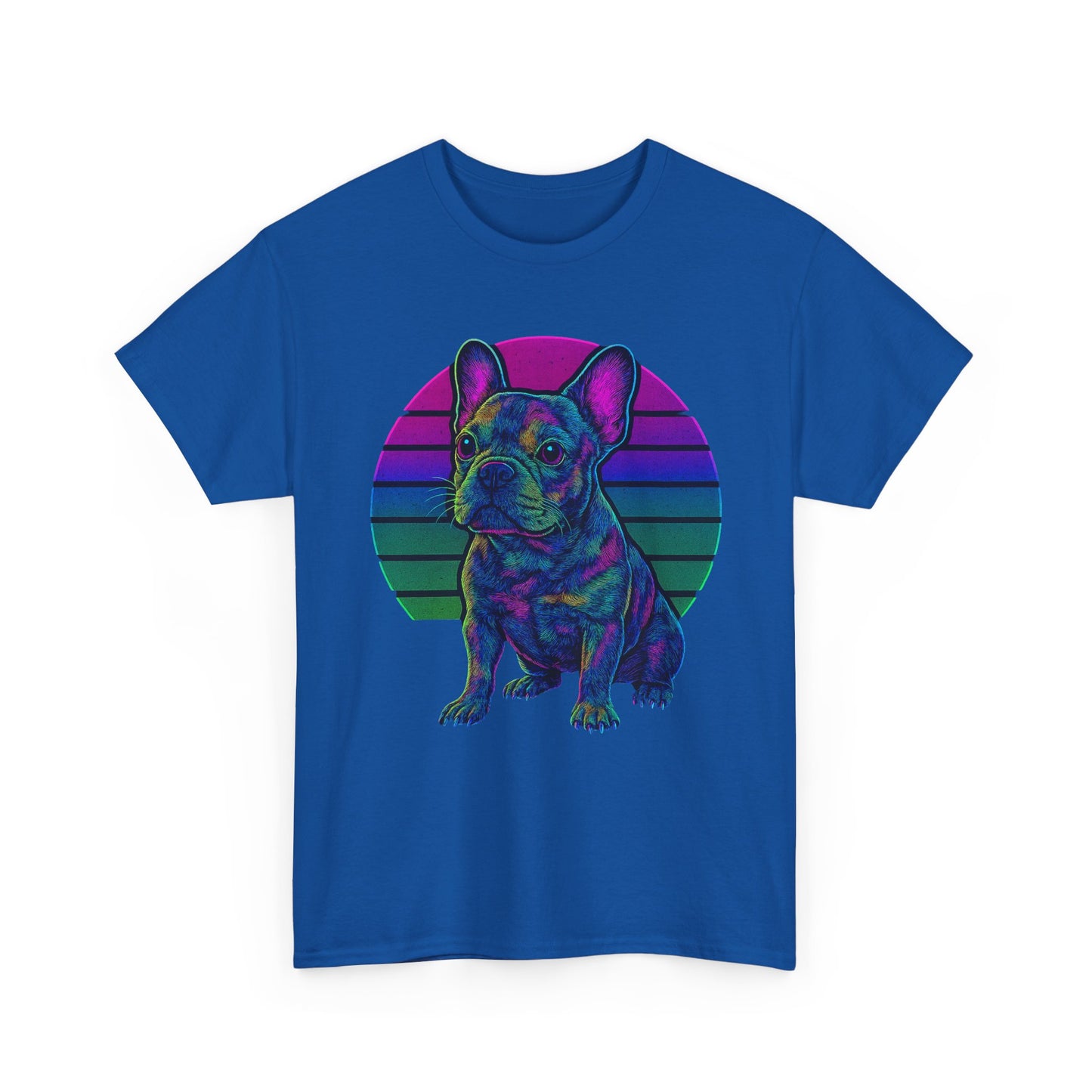 Neon French Bulldog T-Shirt | Retro 80s Frenchie Tee | Colorful Dog Lover Shirt | Electric Frenchie Gift for Men & Women