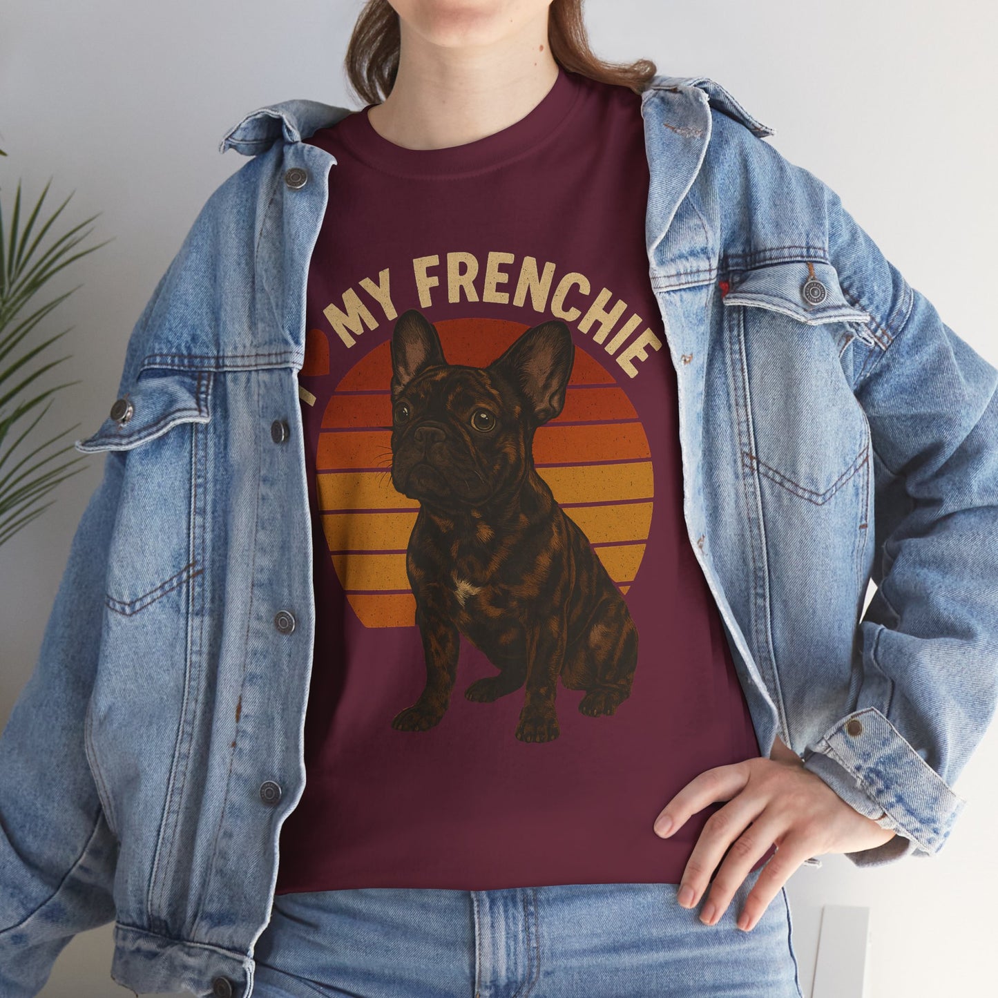 I Love My Frenchie T-Shirt | Merle French Bulldog Retro Tee | Vintage Dog Lover Shirt | Frenchie Mom & Dad Gift
