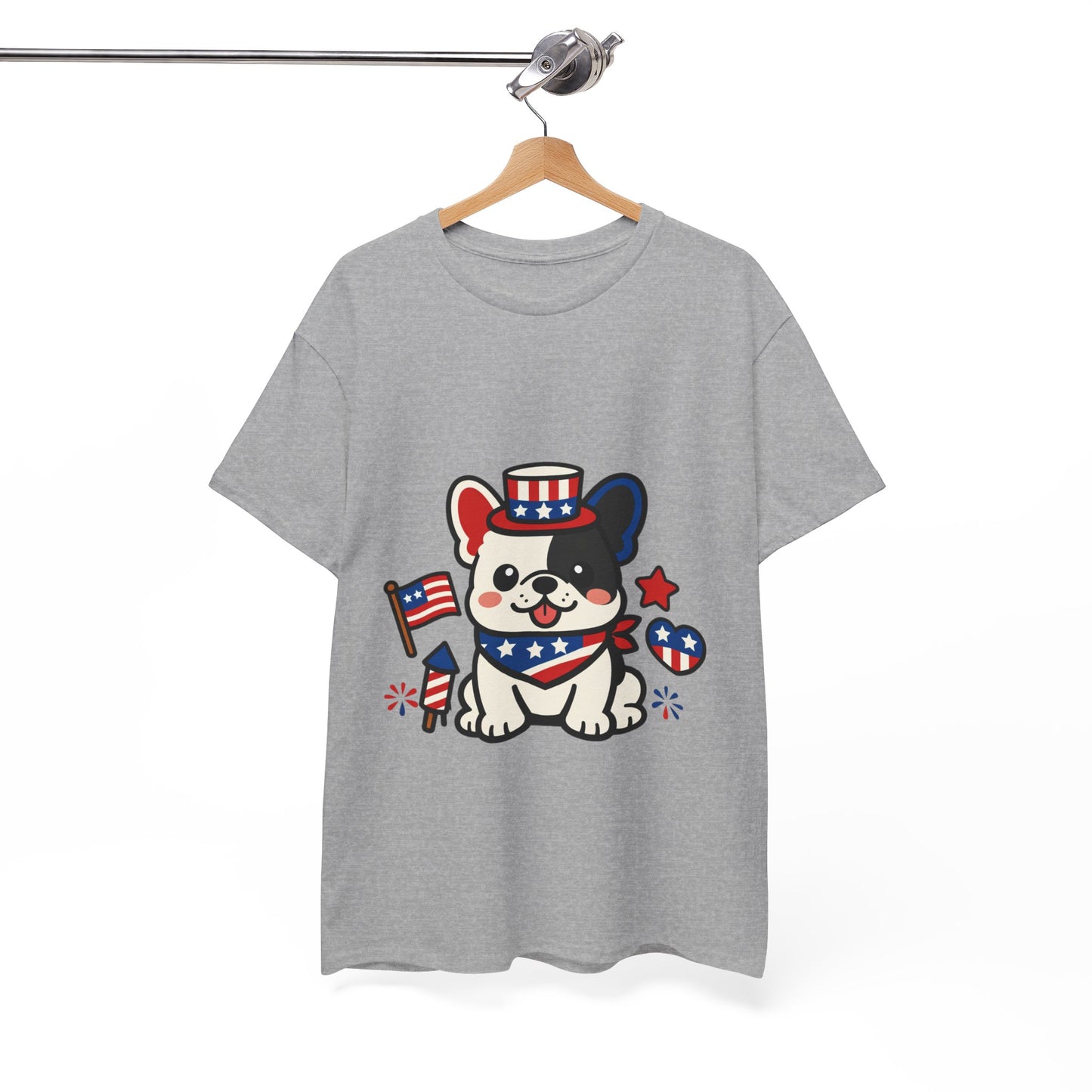 Cute Patriotic French Bulldog Shirt, Kawaii frenchie Fourth of July Tee, American Flag Puppy Shirt, USA Dog Lover Gift, Patriotic Frenchie