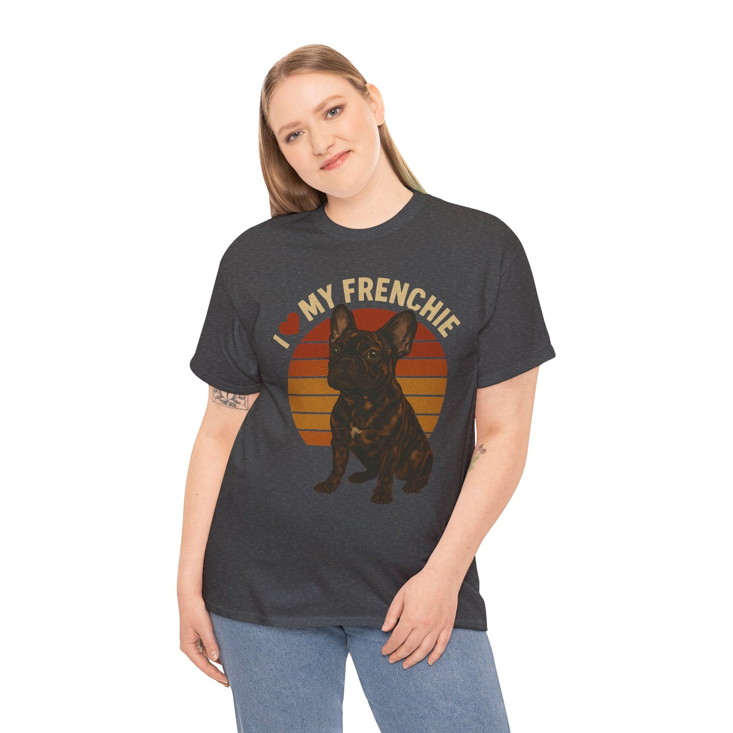 I Love My Frenchie T-Shirt | Merle French Bulldog Retro Tee | Vintage Dog Lover Shirt | Frenchie Mom & Dad Gift