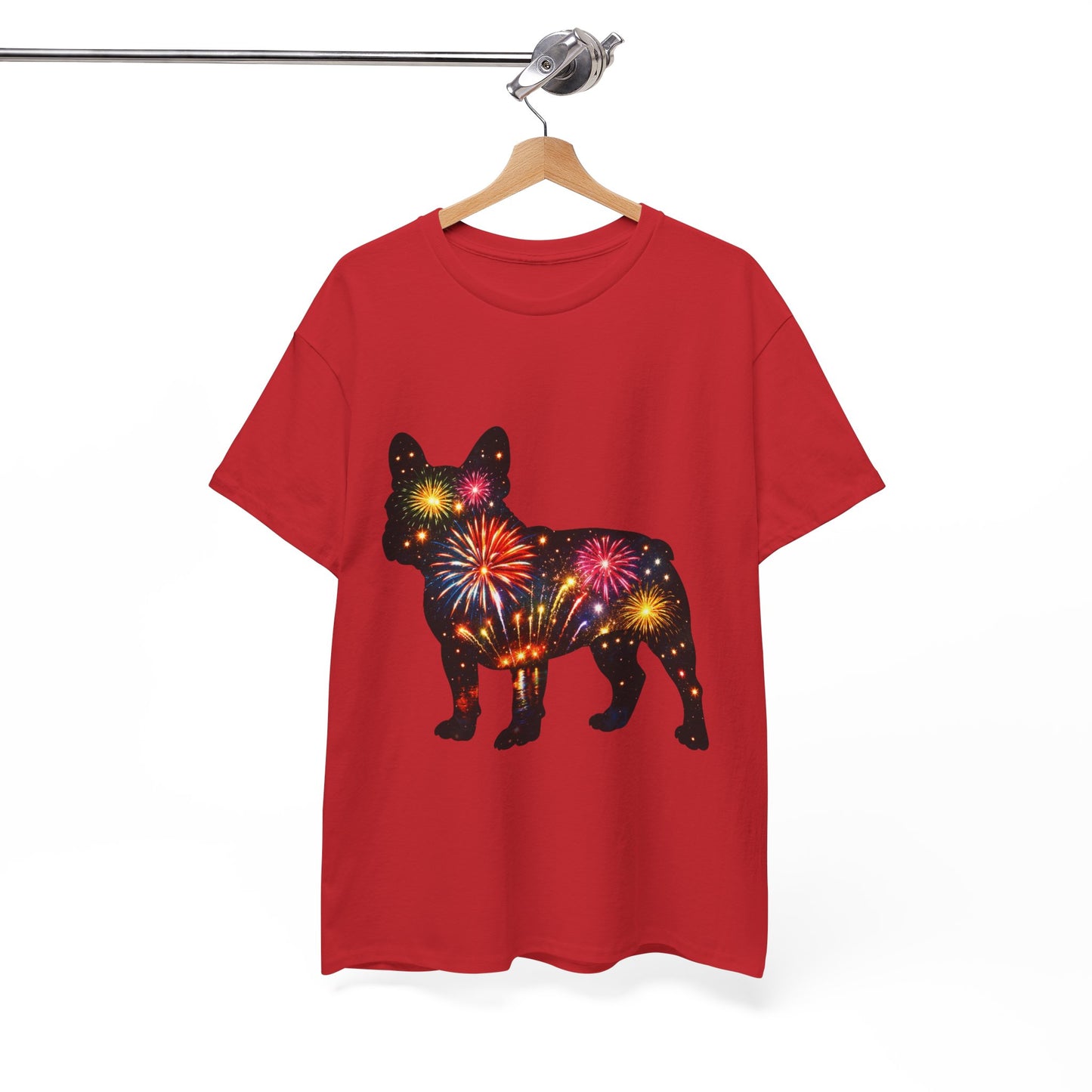 Patriotic French Bulldog Shirt, Fireworks Frenchie Tee, Fourth of July Dog Lover Shirt, Independence Day French Bulldog Gift, USA Dog Tee