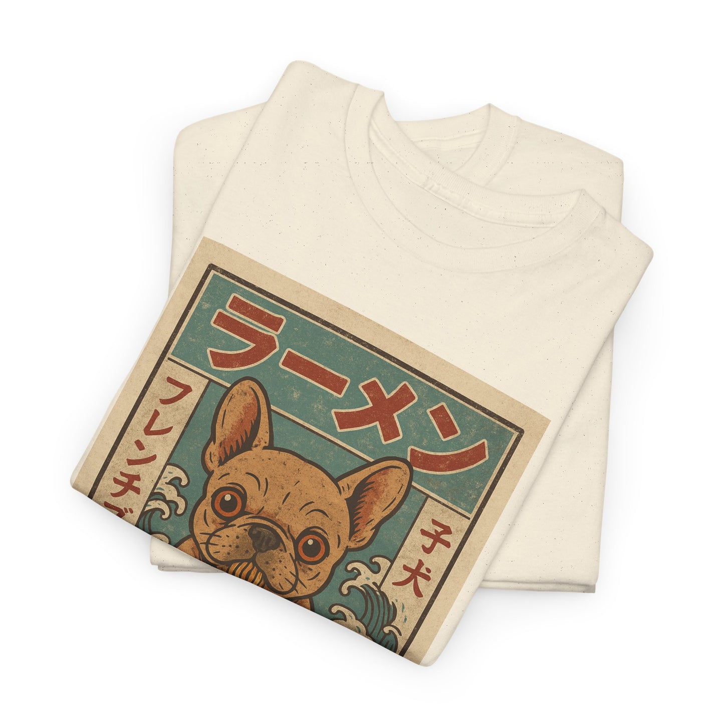 Frenchie Ramen T-Shirt – Vintage Japanese Poster Style French Bulldog Tee, Retro Dog Lover Shirt, Cute Anime-Inspired Gift