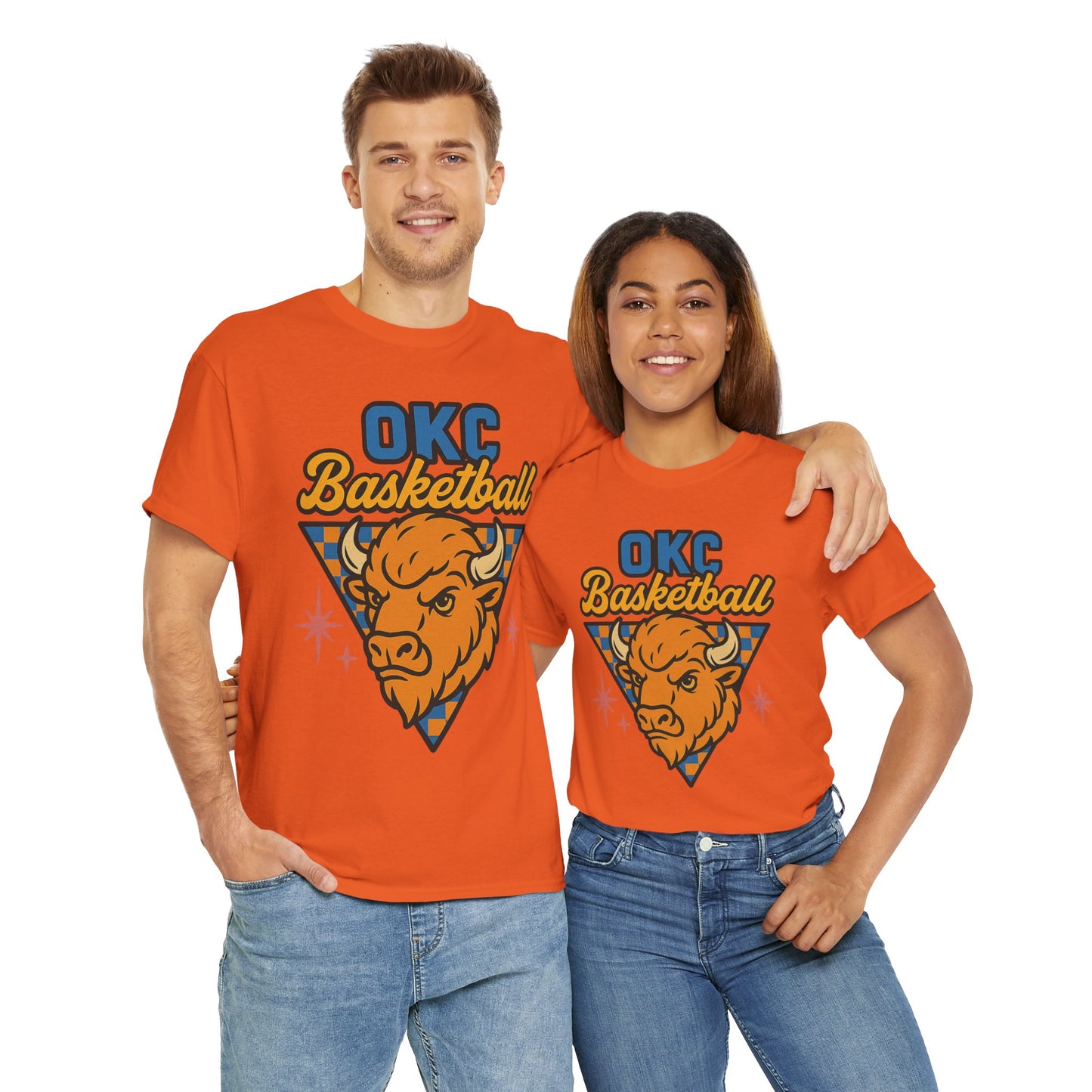 OKC Basketball Bison T-Shirt | Oklahoma City Retro Basketball Tee | Thunder Style Shirt | OKC Fan Gift | Vintage Sports Graphic