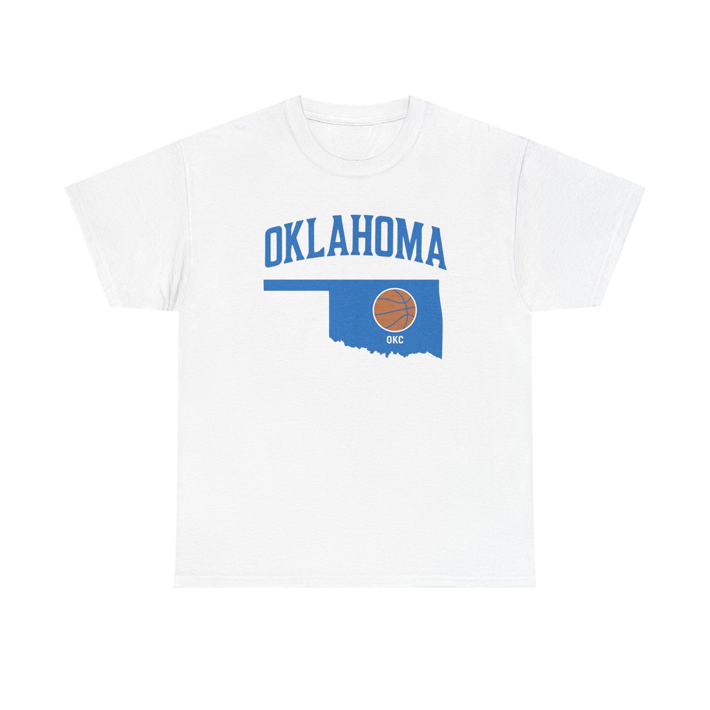 Oklahoma City Basketball Shirt | OKC Basketball Style Tee | Blue & Orange Oklahoma State T-Shir