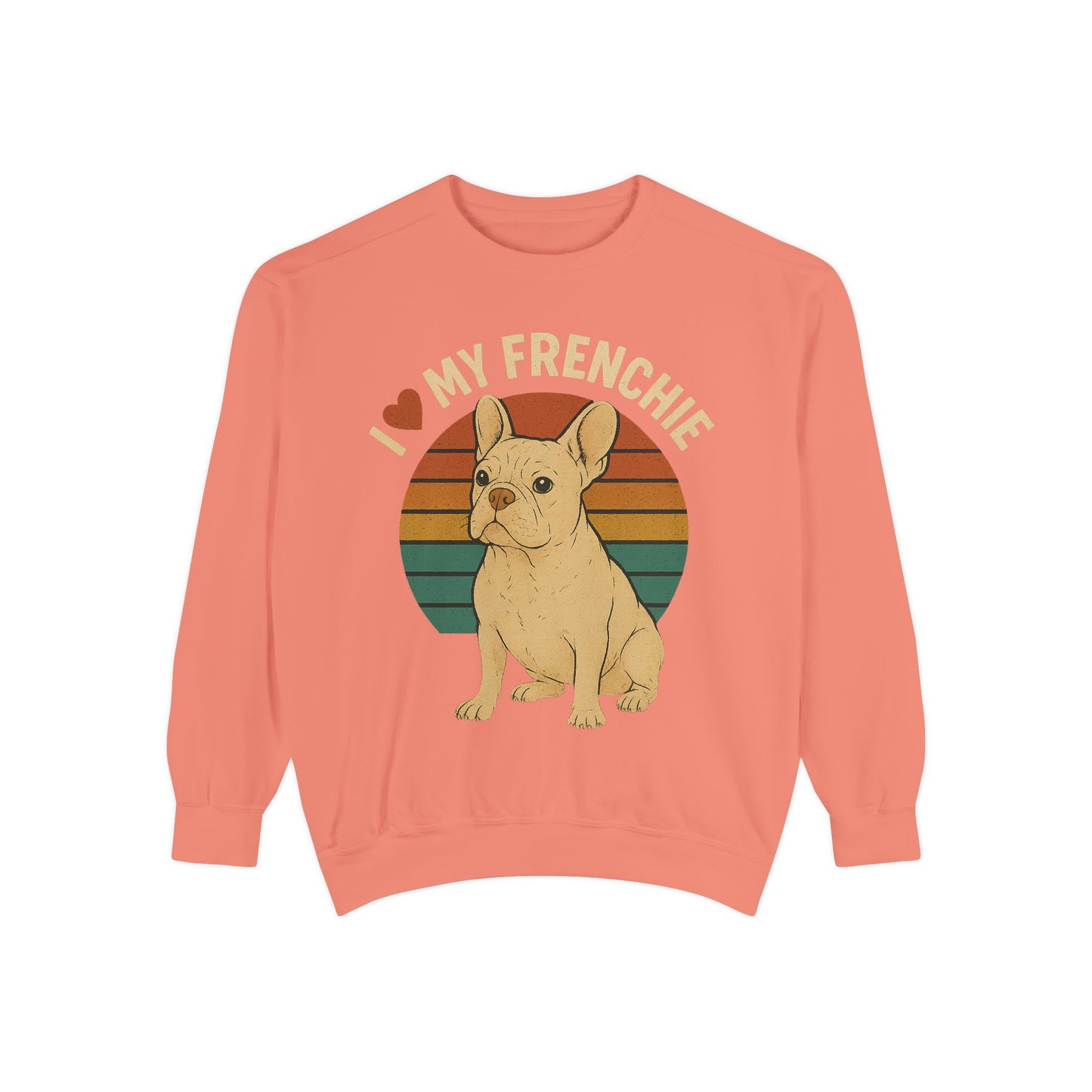 Retro Cream French Bulldog Pullover | Vintage Frenchie Sweatshirt | Cute Dog Lover Gift | Unisex Cozy French Bulldog Sweater