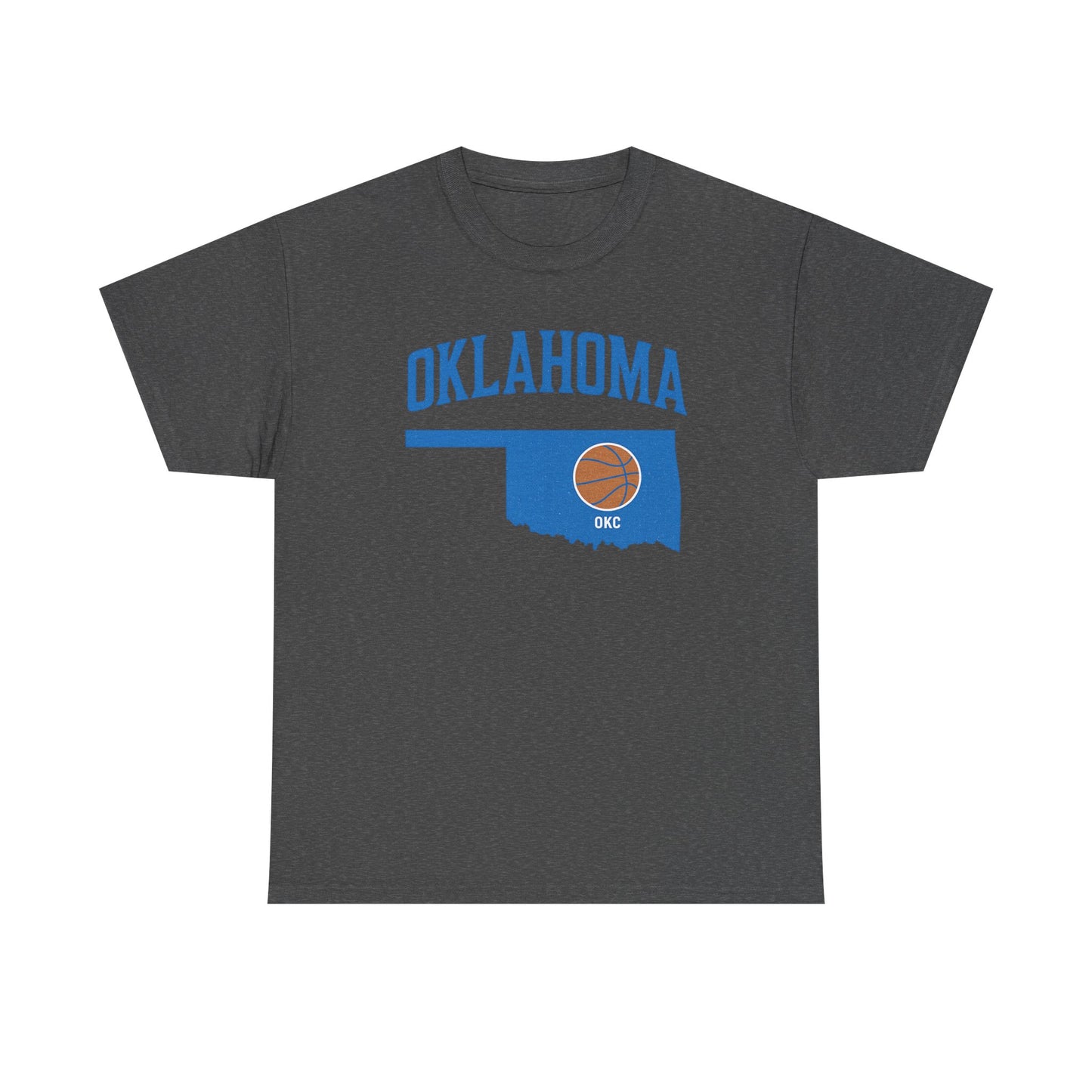 Oklahoma City Basketball Shirt | OKC Basketball Style Tee | Blue & Orange Oklahoma State T-Shir