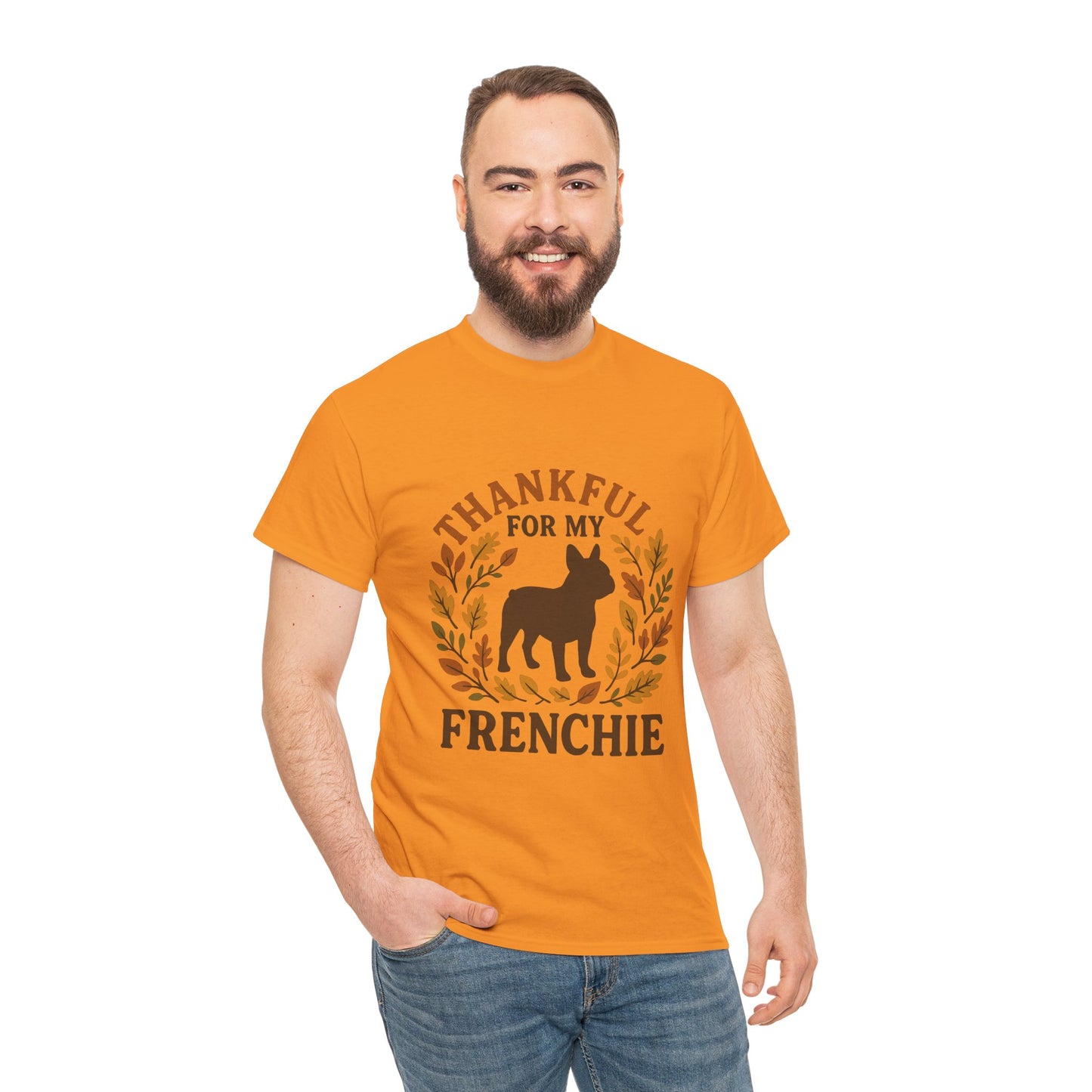 Thankful for My Frenchie Shirt – Fall French Bulldog T-Shirt, Thanksgiving Dog Lover Tee, Autumn Frenchie Gift for Pet Moms & Dads