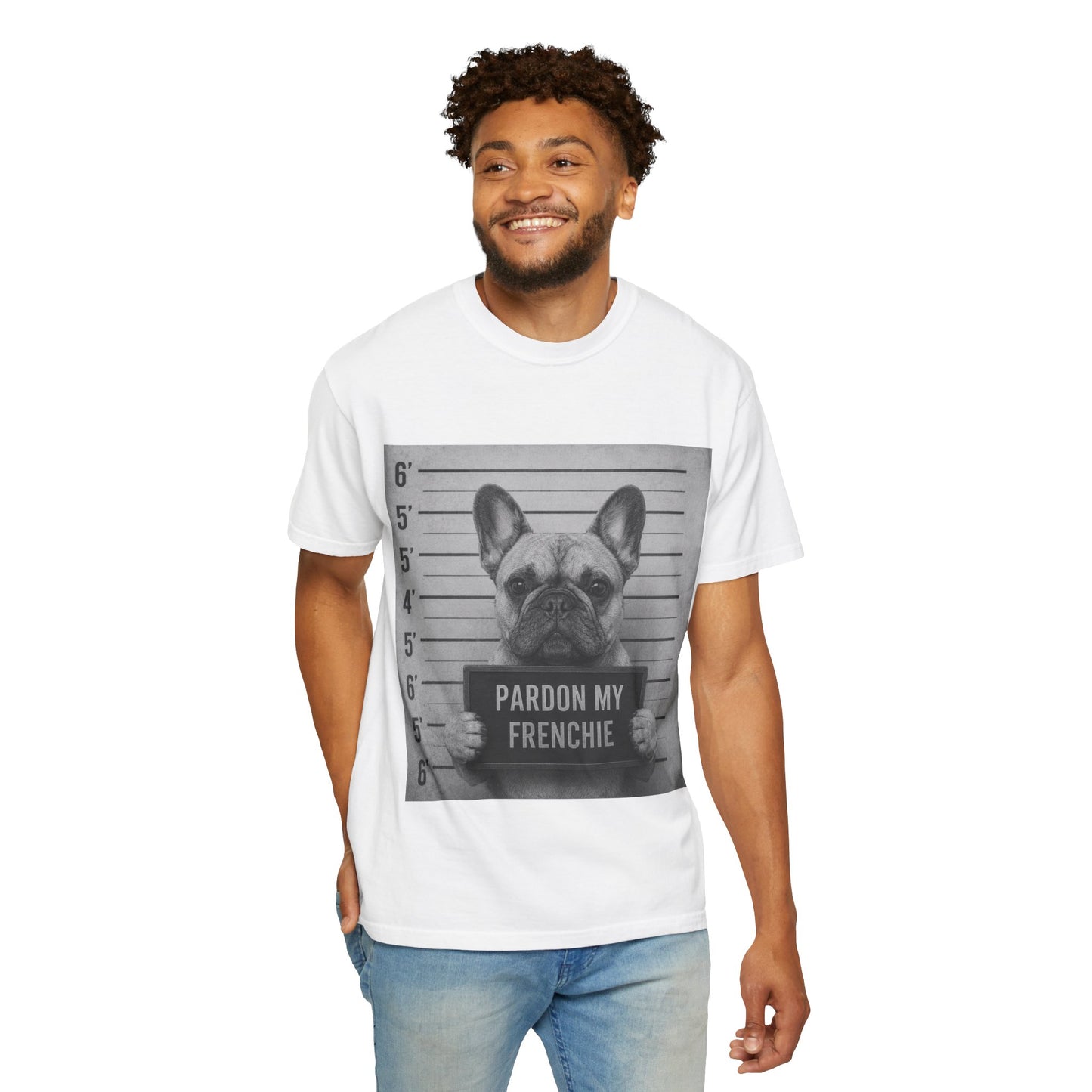 French Bulldog Mugshot T-Shirt – “Pardon My Frenchie” Graphic Tee