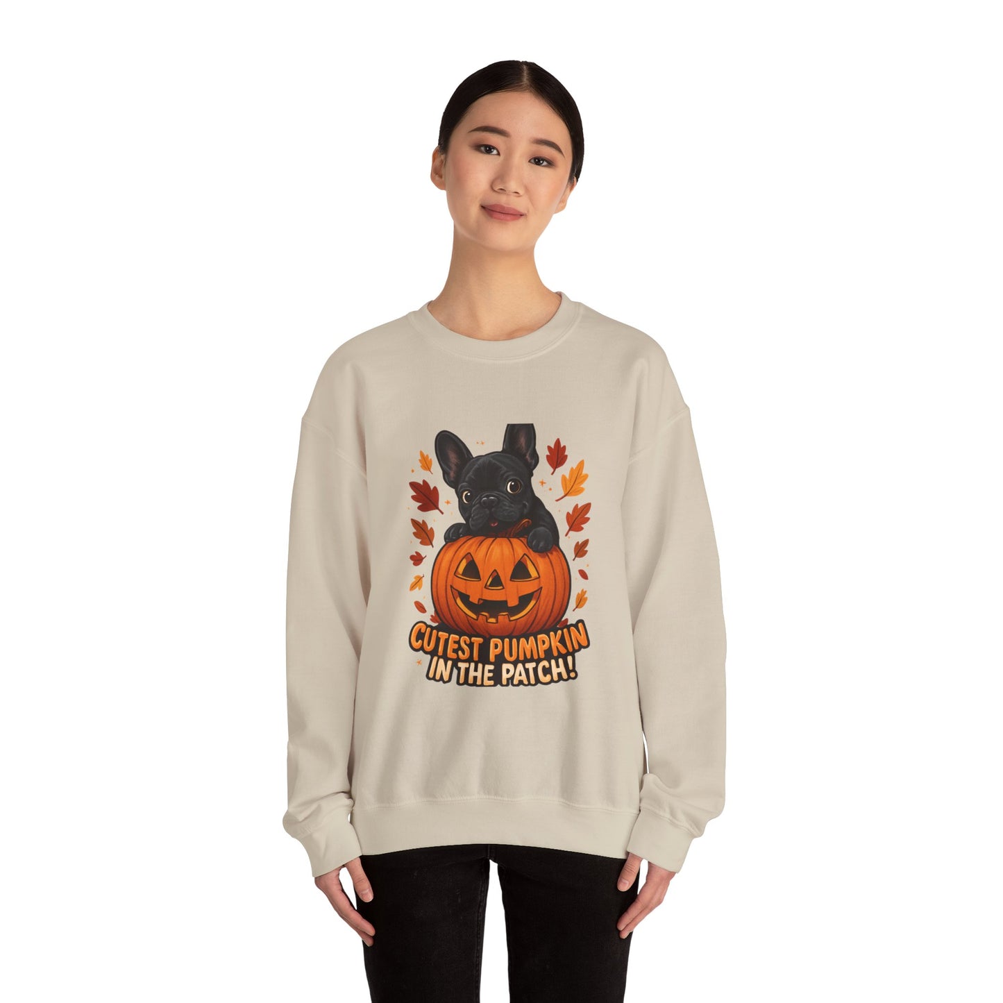 Cutest Pumpkin in the Patch Sweatshirt | Frenchie Fall Crewneck | Halloween Dog Lover Gift | Cozy French Bulldog Pumpkin Patch Pullover