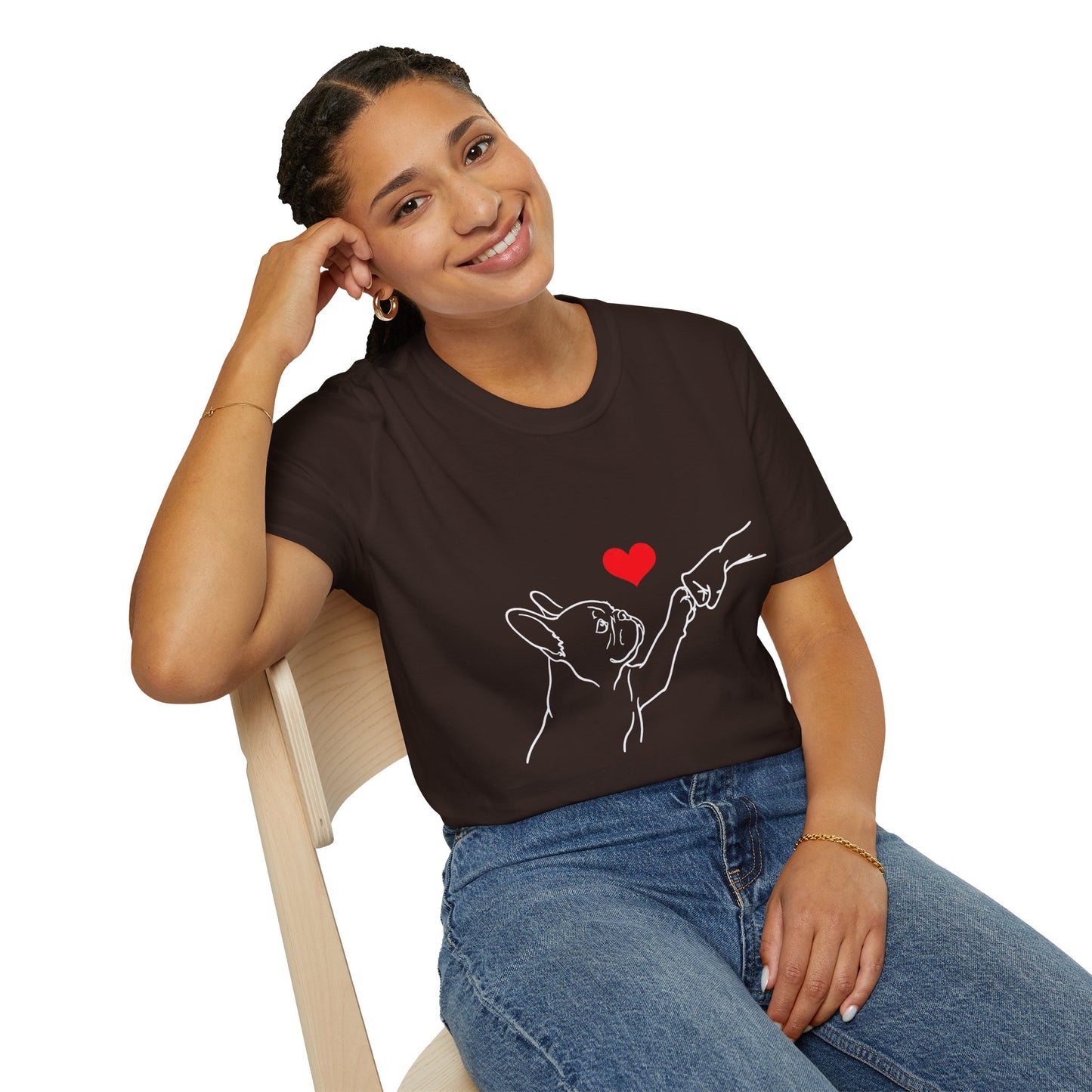 French Bulldog Love Shirt, Frenchie Mom Gift, French Bulldog Dad Shirt, Minimalist Frenchie Tee, Dog Lover Gift, French Bulldog Outline Shirt, Pet Memorial Tee
