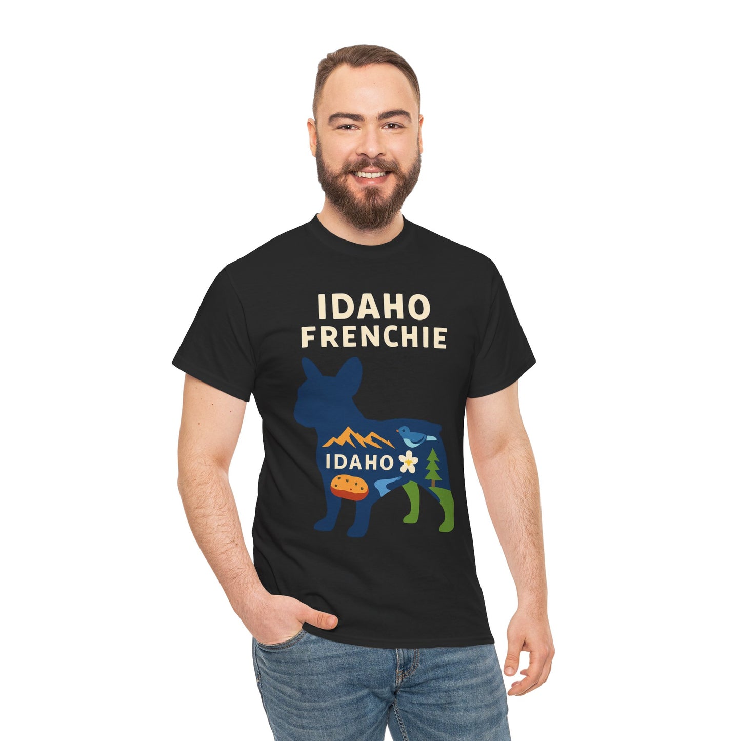 Idaho Frenchie T-Shirt | Idaho Dog Lover Tee | French Bulldog State Shirt | Idaho Gift for Frenchie Owners | Cute Frenchie Graphic Tee