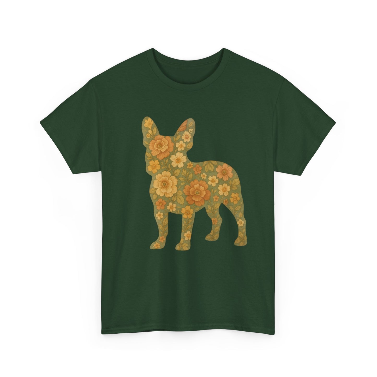 Floral Frenchie T-Shirt | Retro Flower French Bulldog Tee | Boho Dog Mom Shirt | Cute Pet Lover Gift | Vintage Botanical Dog Graphic Tee