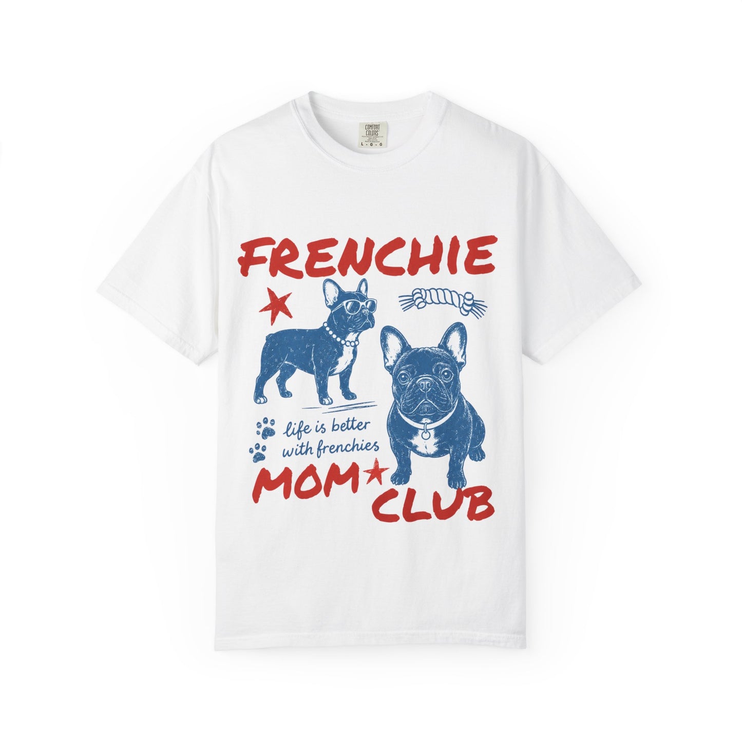 Frenchie Mom Club Shirt, French Bulldog Mom Tee, Frenchie Mama Shirt, Dog Mom Gift, Vintage French Bulldog Graphic Tee, Frenchie Lover Shirt