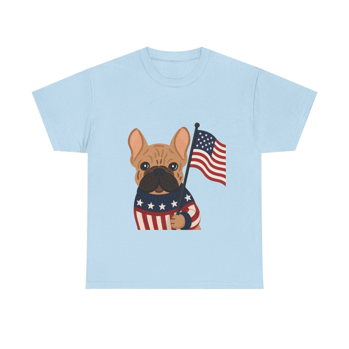 Patriotic French Bulldog Shirt, American Flag Frenchie Tee, Fourth of July Dog Lover Shirt, USA French Bulldog Gift, Patriotic Puppy Sweater Tee