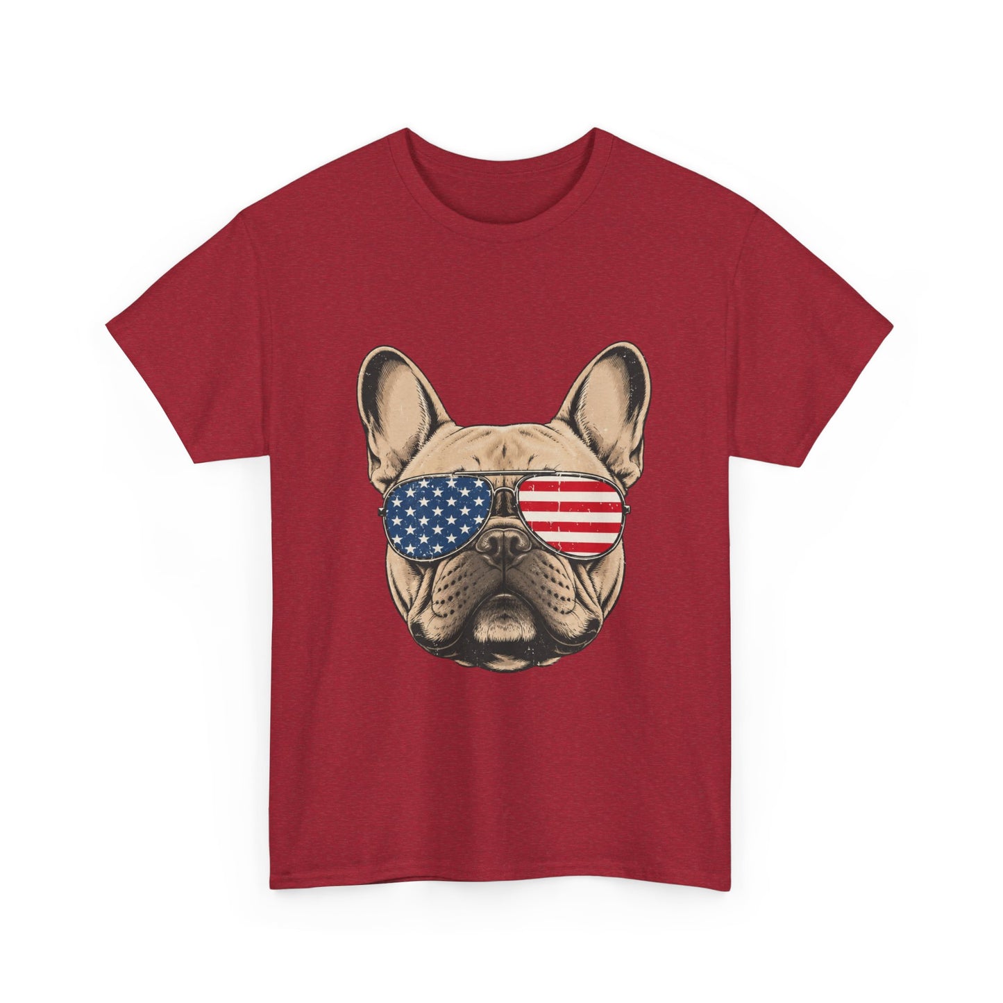 Patriotic French Bulldog Shirt, American Flag Sunglasses Frenchie Tee, Fourth of July Dog Lover Shirt, USA French Bulldog Gift