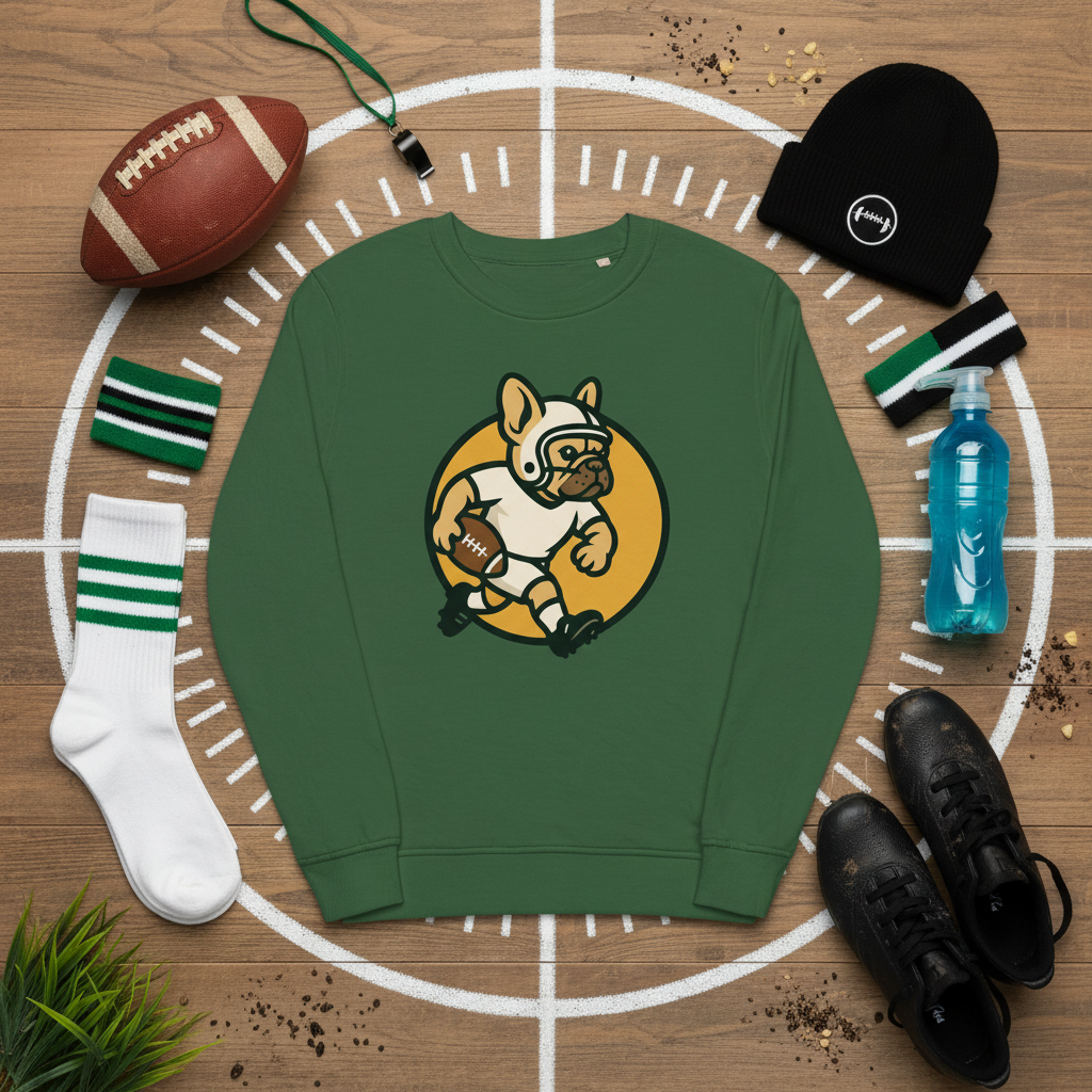 Touchdown Football Frenchie Unisex organic sweatshirt