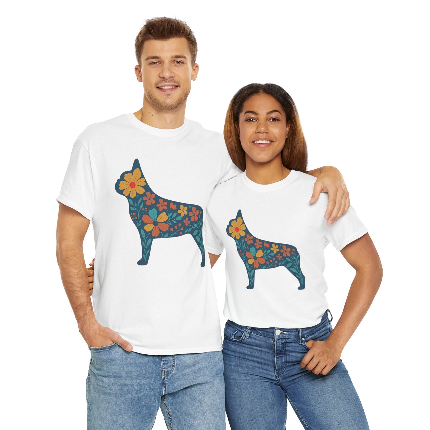 Floral Frenchie T-Shirt | Bright Flower French Bulldog Tee | Cute Dog Lover Shirt | Retro Pet Mom Gift | Boho Botanical Frenchie Graphic Tee
