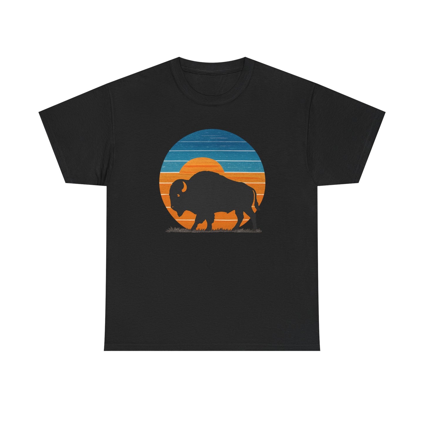 Oklahoma Bison Sunset Shirt | Retro Buffalo Tee | OKC Basketball Colors T-Shirt