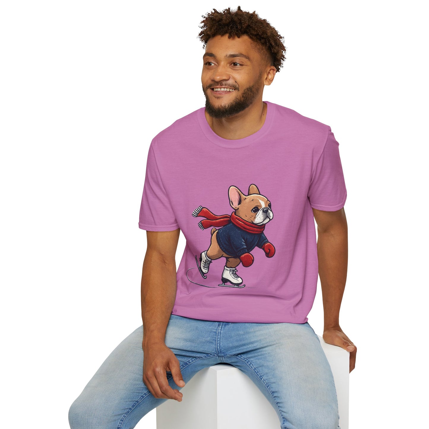 French Bulldog Ice Skating Shirt – Cute Winter Frenchie Tee, Holiday Dog Lover Gift, Skating Frenchie T-Shirt, Cozy Winter Puppy Graphic Tee