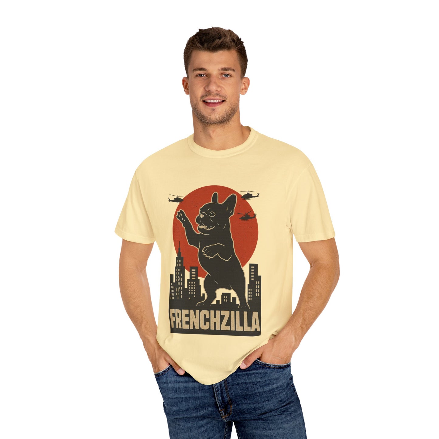French Bulldogzilla T-shirt | Retro Japanese Frenchie Tee | Funny Inspired Dog Lover Gift | Unisex t-shirt