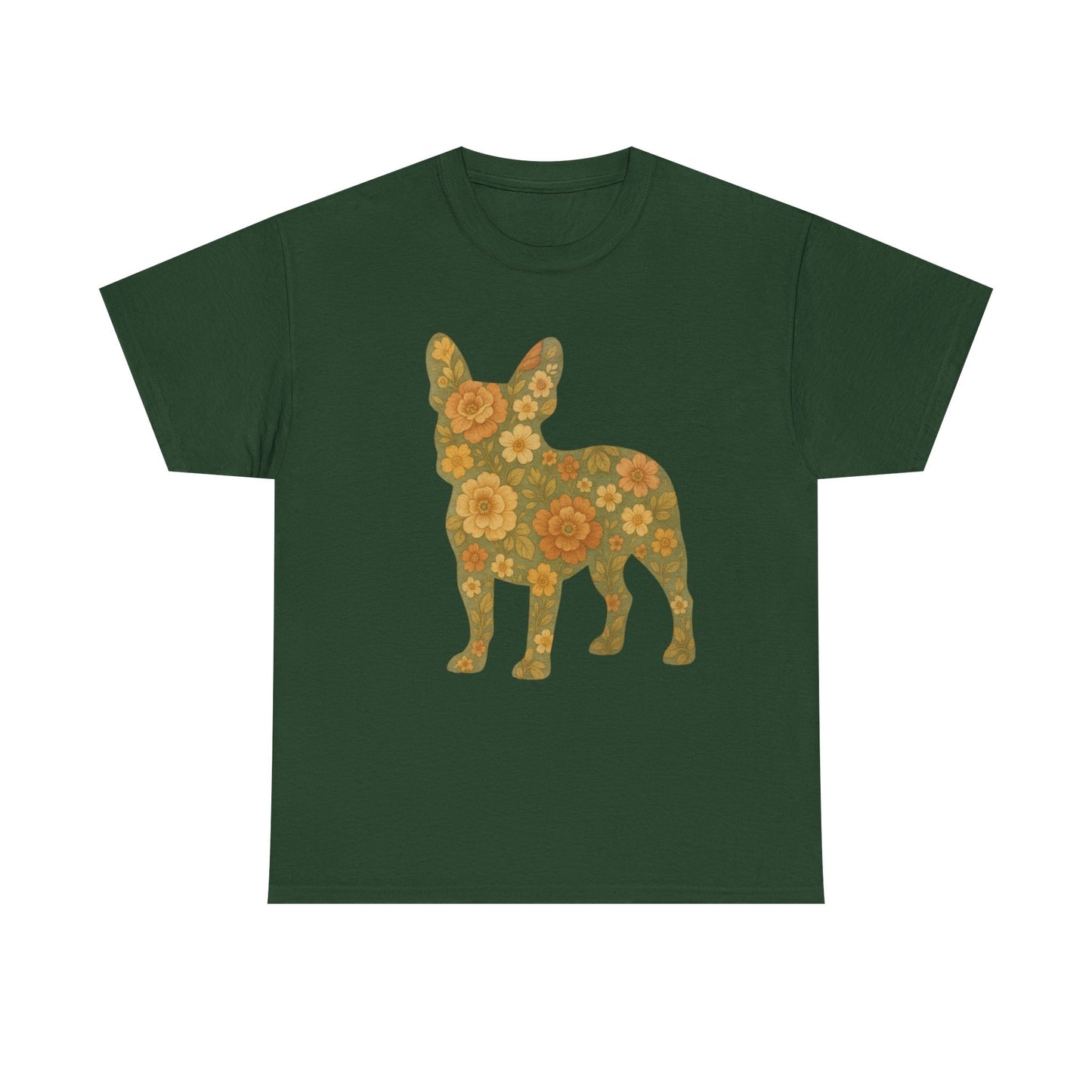 Floral Frenchie T-Shirt | Retro Flower French Bulldog Tee | Boho Dog Mom Shirt | Cute Pet Lover Gift | Vintage Botanical Dog Graphic Tee