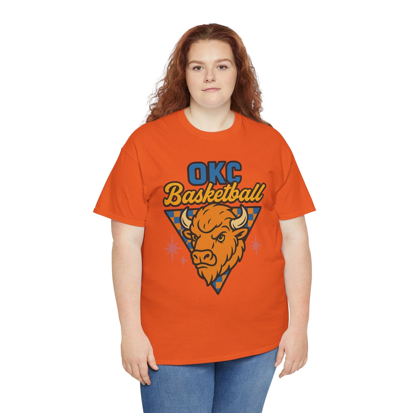 OKC Basketball Bison T-Shirt | Oklahoma City Retro Basketball Tee | Thunder Style Shirt | OKC Fan Gift | Vintage Sports Graphic