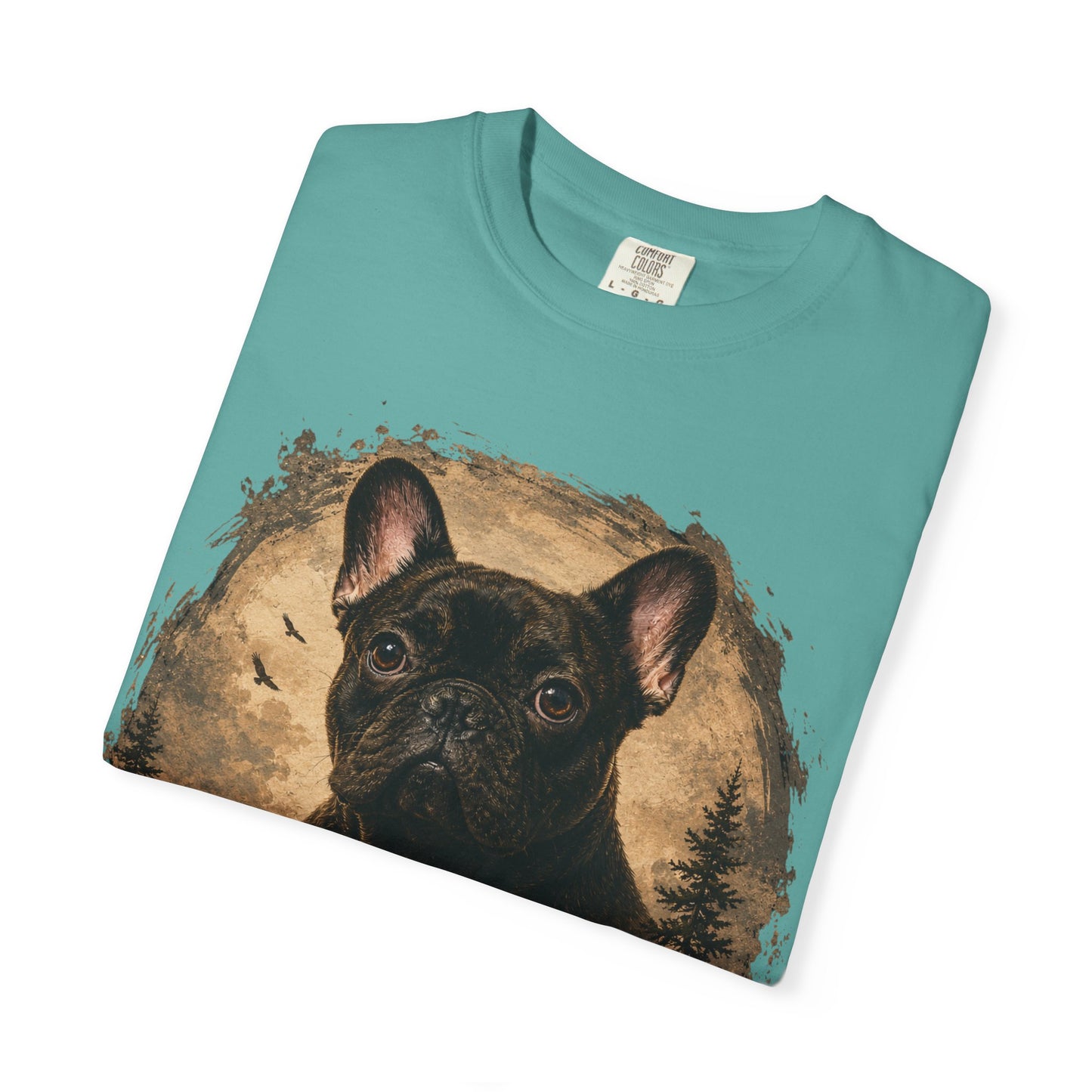 Black French Bulldog Shirt, Vintage Frenchie Nature Tee, Rustic French Bulldog Shirt, Dog Lover Gift, Frenchie Mountain Landscape Tee, Outdoors Dog Shirt, French Bulldog Art