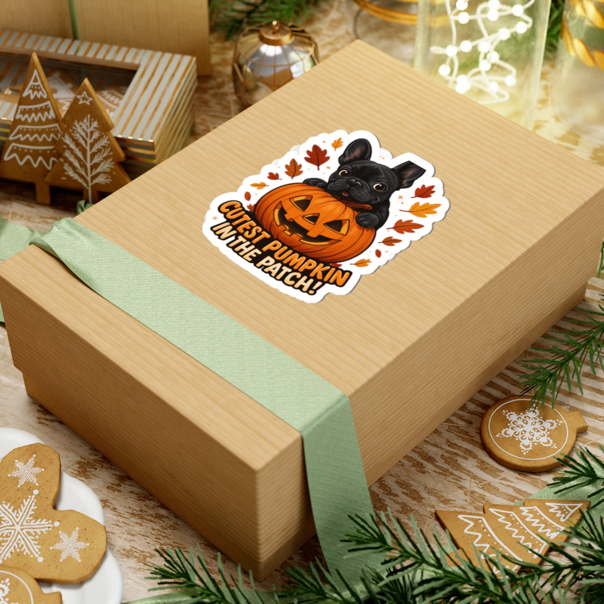 Cutest Pumpkin in the Patch Frenchie Sticker | Fall Dog Lover Sticker | Cute Halloween French Bulldog Decal | Autumn Pet Mom Gift
