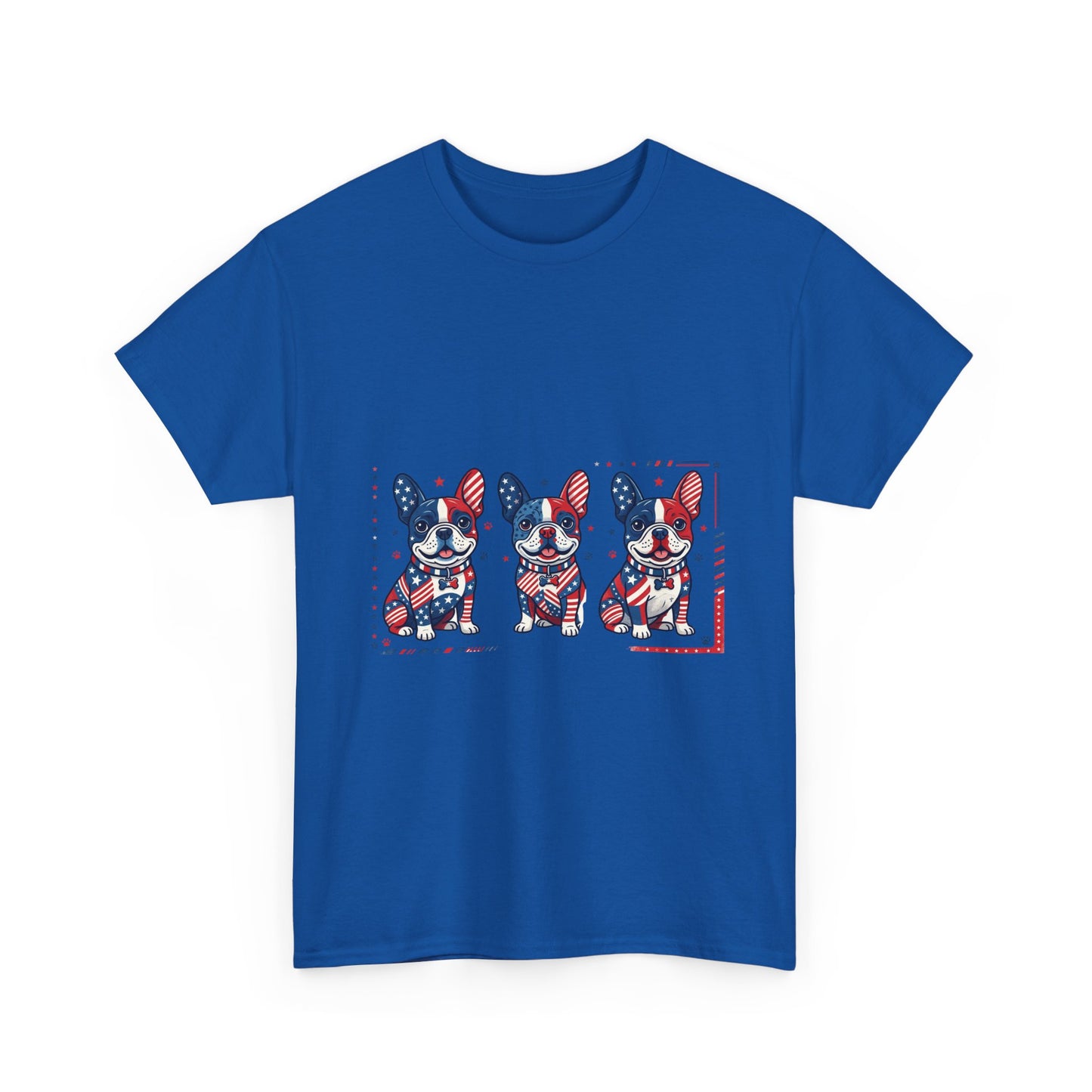 Patriotic French Bulldog Shirt, American Flag Frenchie Trio Tee, Fourth of July Dog Lover Shirt, USA French Bulldog Gift, Frenchie Mom Shirt