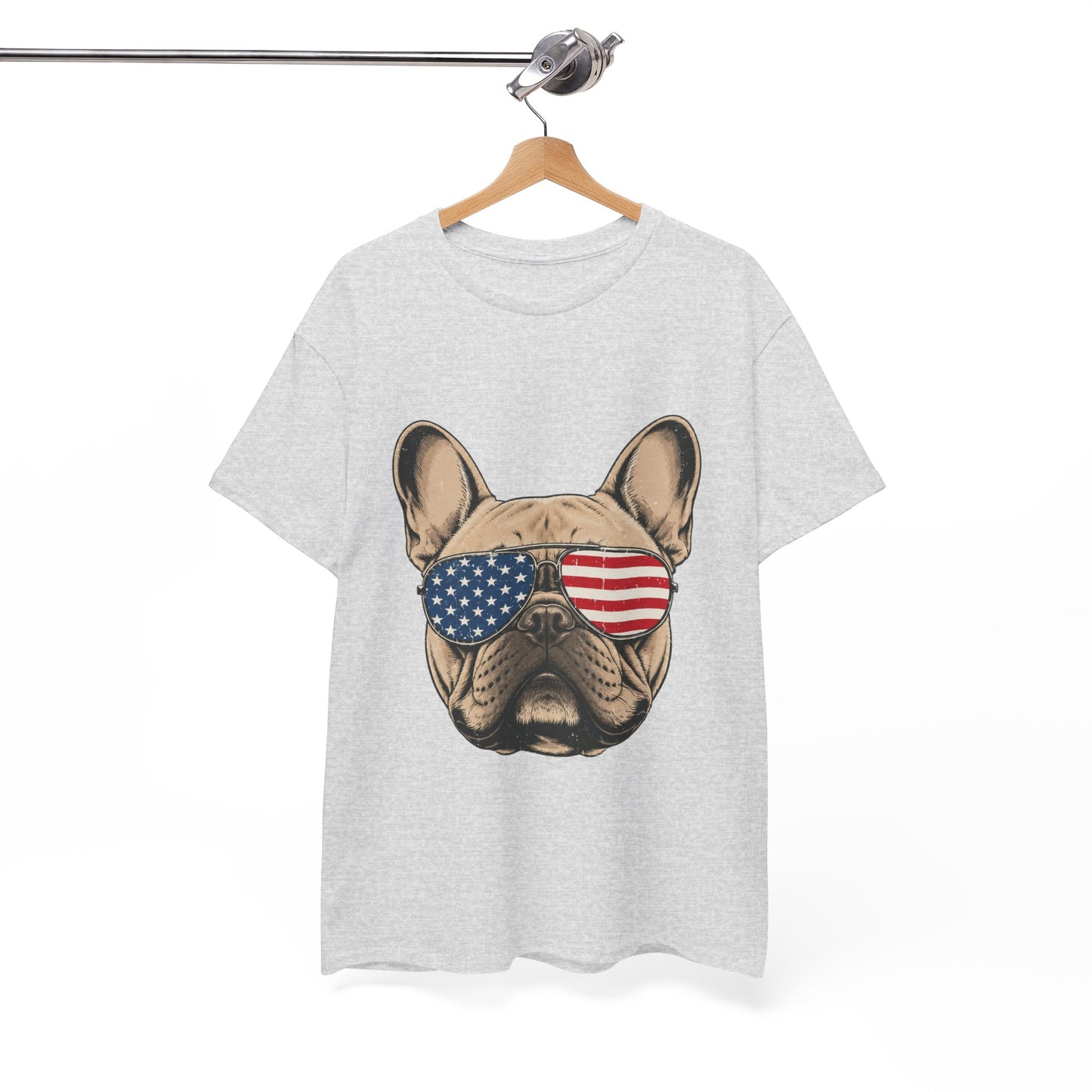 Patriotic French Bulldog Shirt, American Flag Sunglasses Frenchie Tee, Fourth of July Dog Lover Shirt, USA French Bulldog Gift
