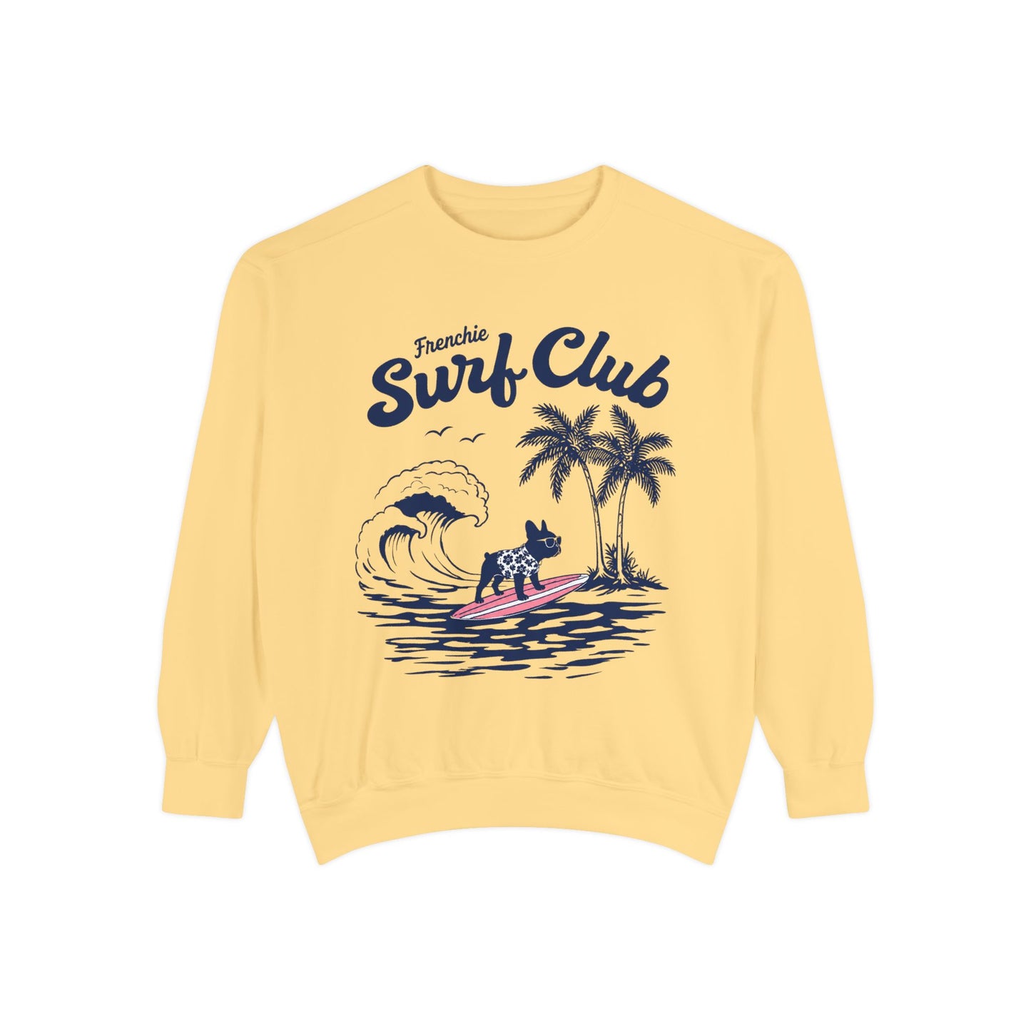 Surf Club Sweatshirt — Frenchie Surfing Graphic Crewneck