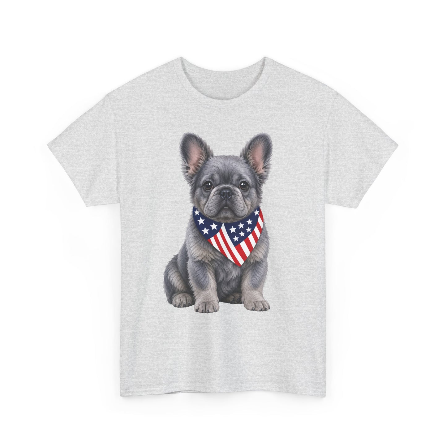 Patriotic Fluffy French Bulldog Shirt, Fluffy Frenchie American Flag Tee, Fourth of July Dog Lover Shirt, USA Fluffy Frenchie Gift