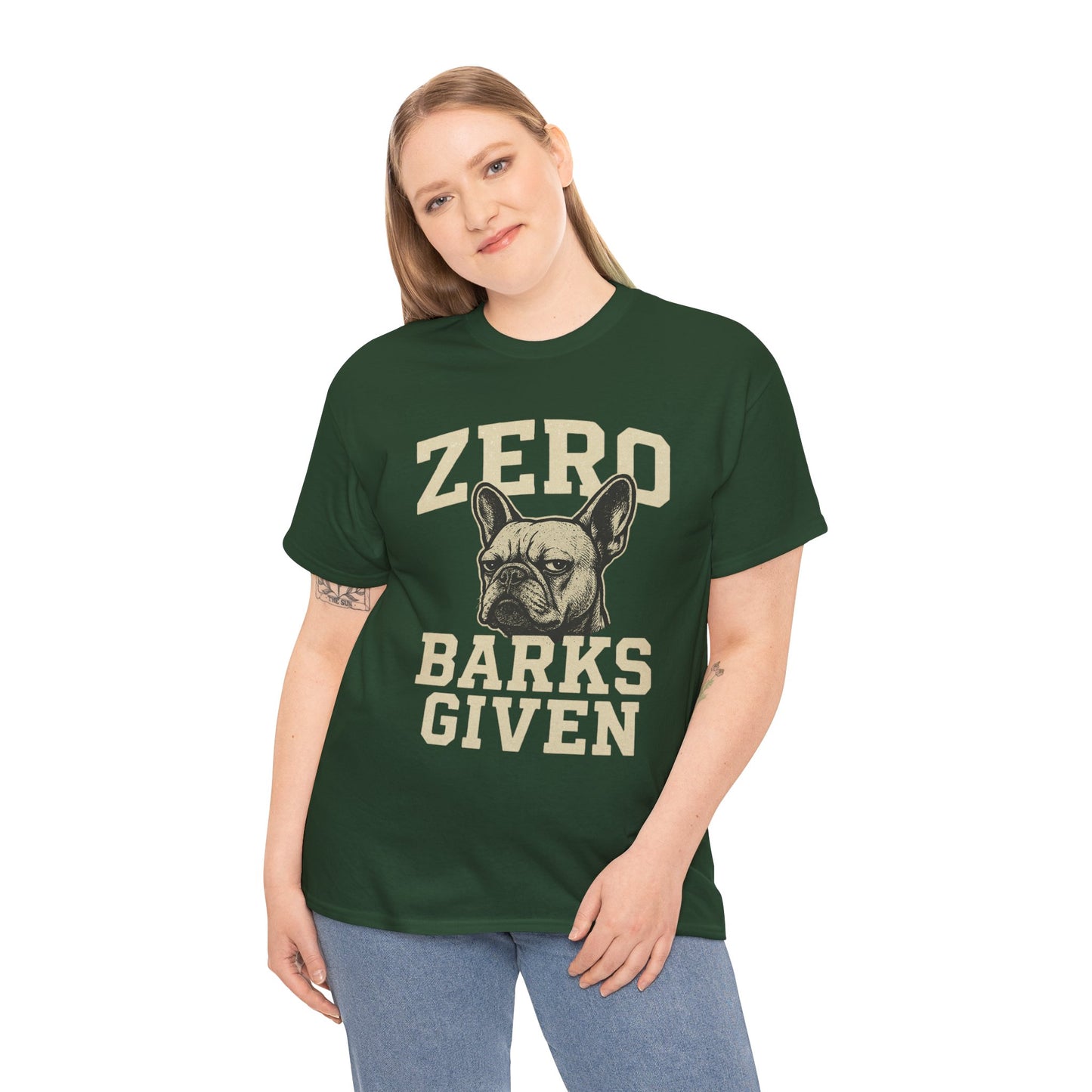 Zero Barks Given Frenchie T-Shirt – Funny French Bulldog Tee, Grumpy Dog Humor Shirt, Frenchie Lover Gift, Dog Mom Graphic Tee, Vintage Style Dog Shirt
