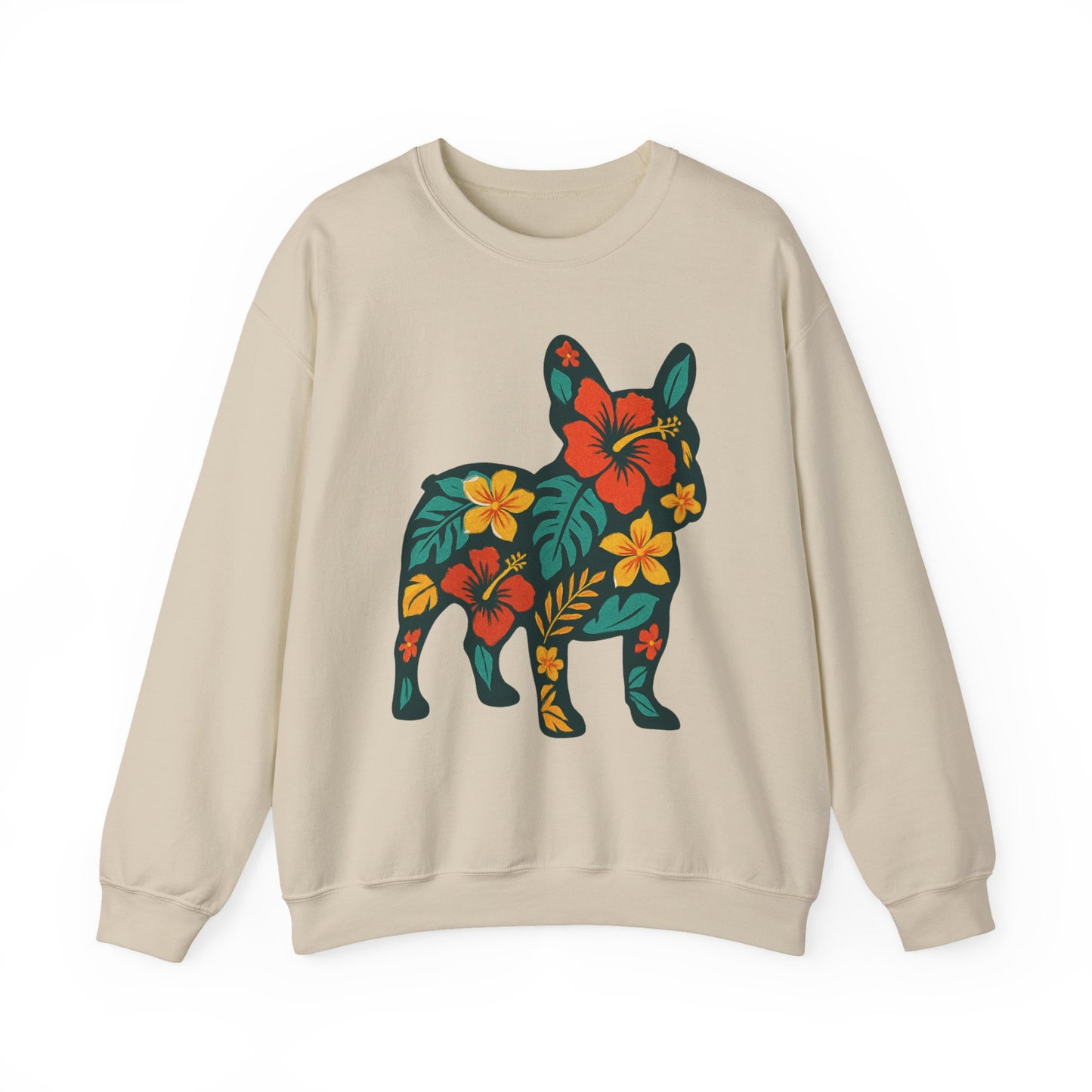Hawaiian French Bulldog Sweatshirt | Tropical Floral Frenchie Sweater | Summer Dog Lover Gift | Cute Floral Frenchie Pullover