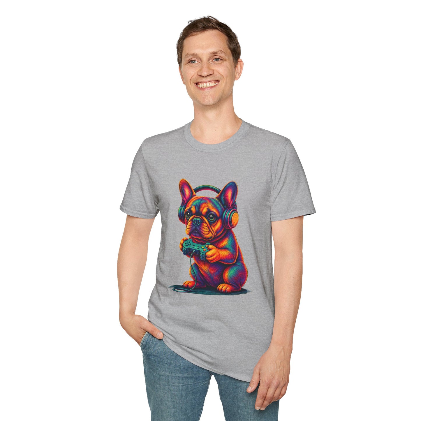 French Bulldog Gamer Shirt, Gaming Frenchie Tee, Gamer Dog Shirt, Video Game Lover Gift, Frenchie Gamer Gift, Cute French Bulldog Shirt, Dog Lover Tee