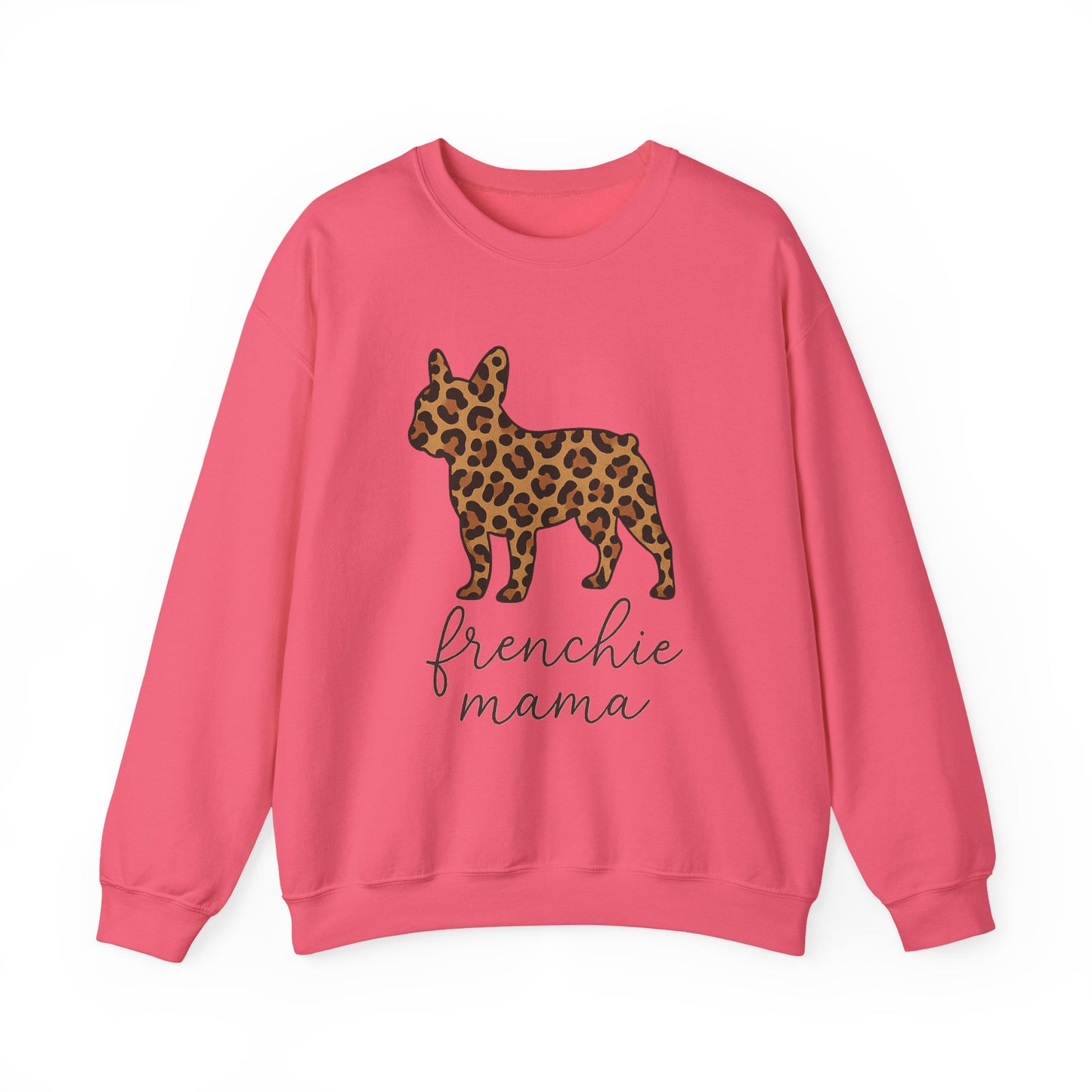 Frenchie Mama Leopard Print Sweatshirt | French Bulldog Mom Crewneck | Cheetah Print Frenchie Sweater | Dog Mom Gift | Cute Animal Print Pullover
