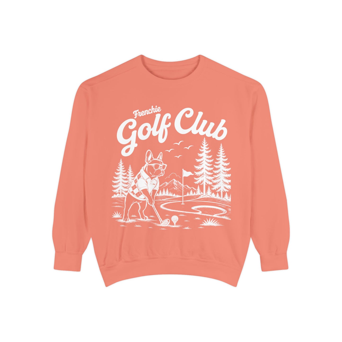 Frenchie Golf Club Sweatshirt, Golfing French Bulldog Crewneck, Golf Lover Dog Sweatshirt, Country Club Frenchie Gift, Vintage Golf Sweatshirt
