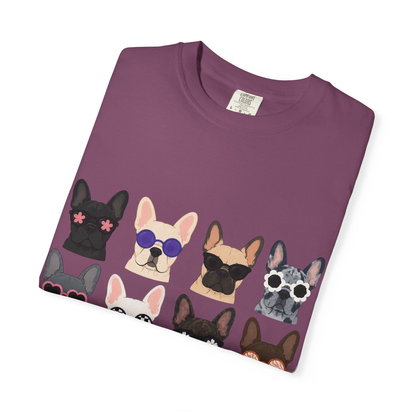 French Bulldog Sunglasses Shirt, Frenchie Faces Tee, Cute French Bulldog Shirt, Colorful Frenchie Dog Lover Gift, Dog Mom Graphic Tee