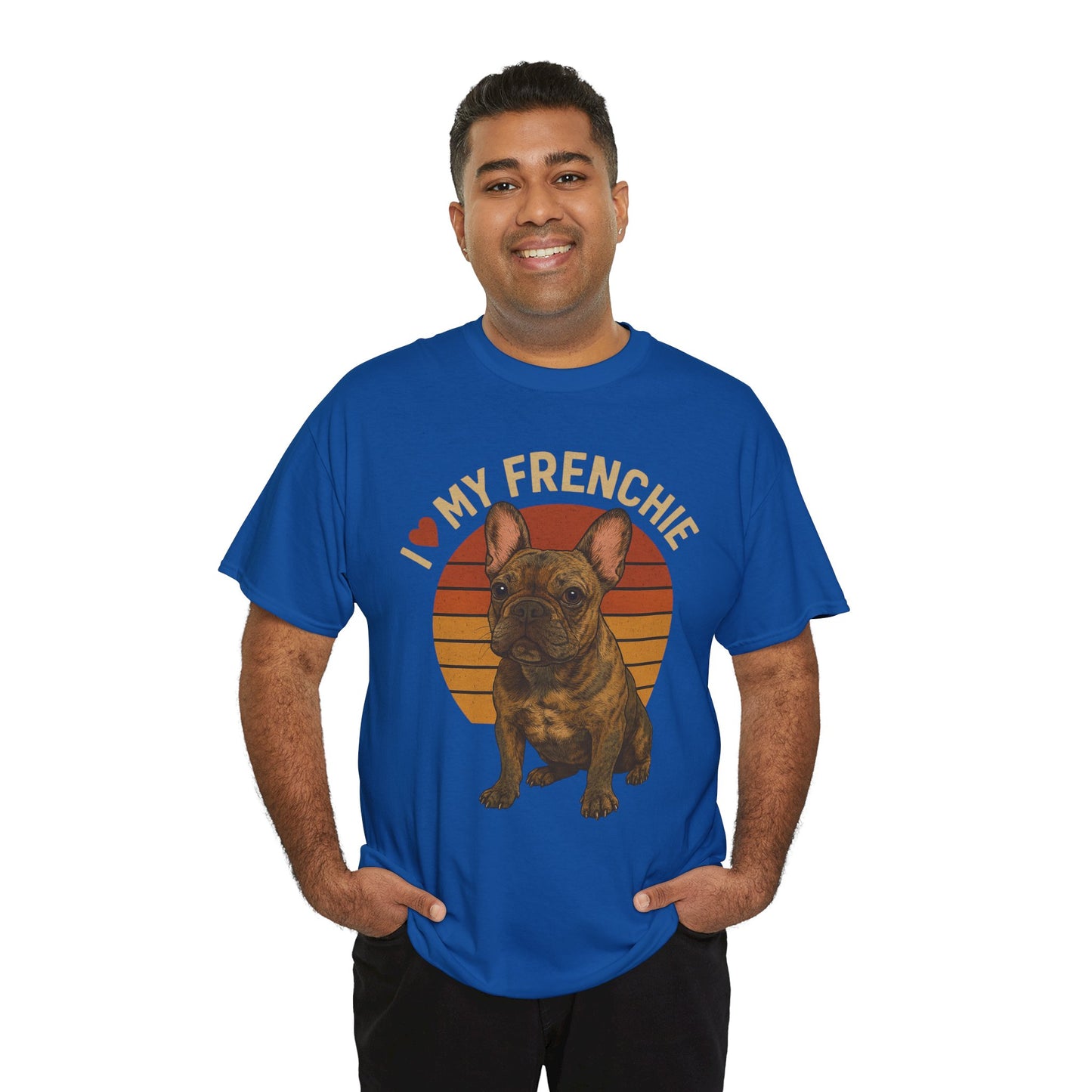 I Love My Frenchie T-Shirt | Brindle French Bulldog Retro Tee | Vintage Dog Lover Shirt | Frenchie Mom & Dad Gift