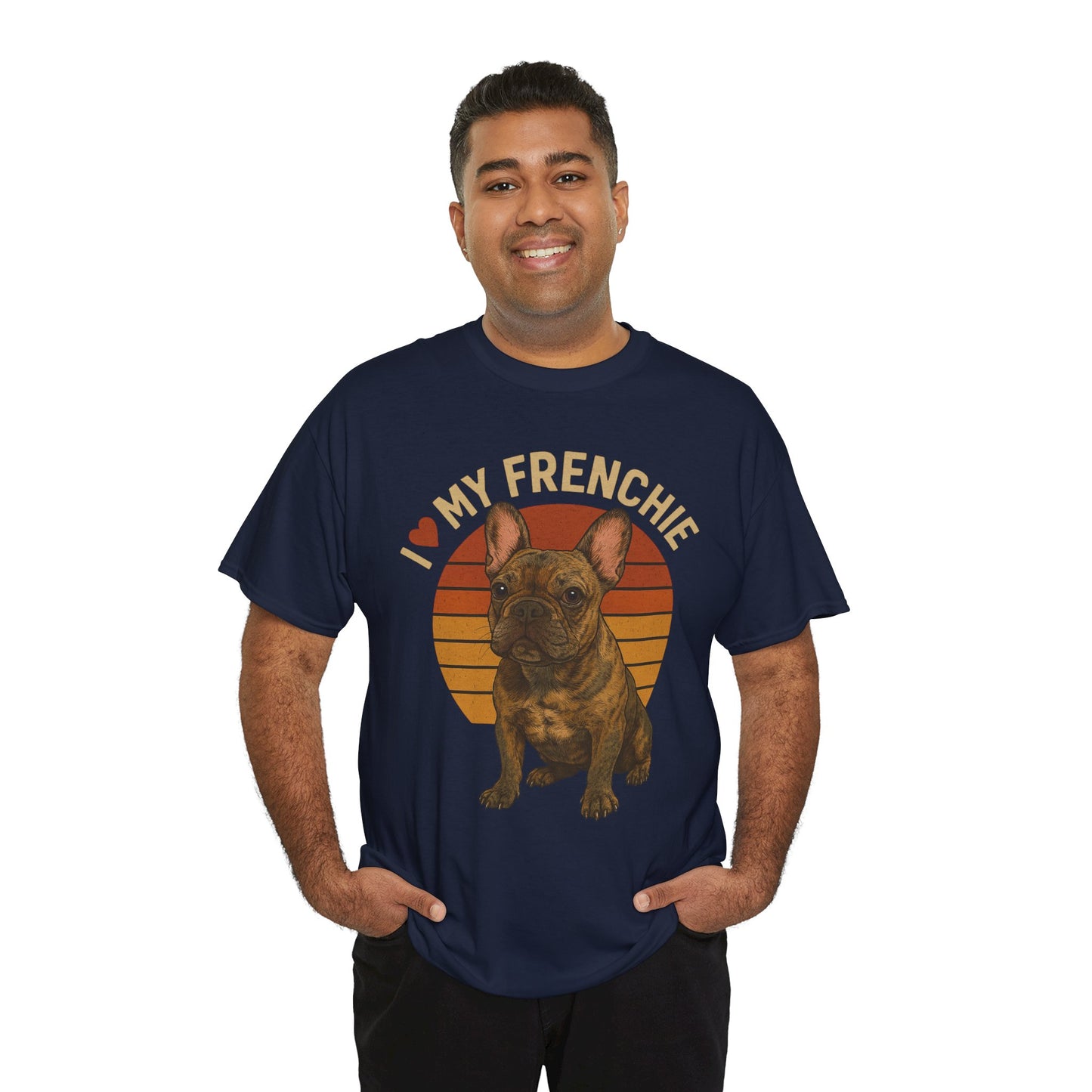 I Love My Frenchie T-Shirt | Brindle French Bulldog Retro Tee | Vintage Dog Lover Shirt | Frenchie Mom & Dad Gift