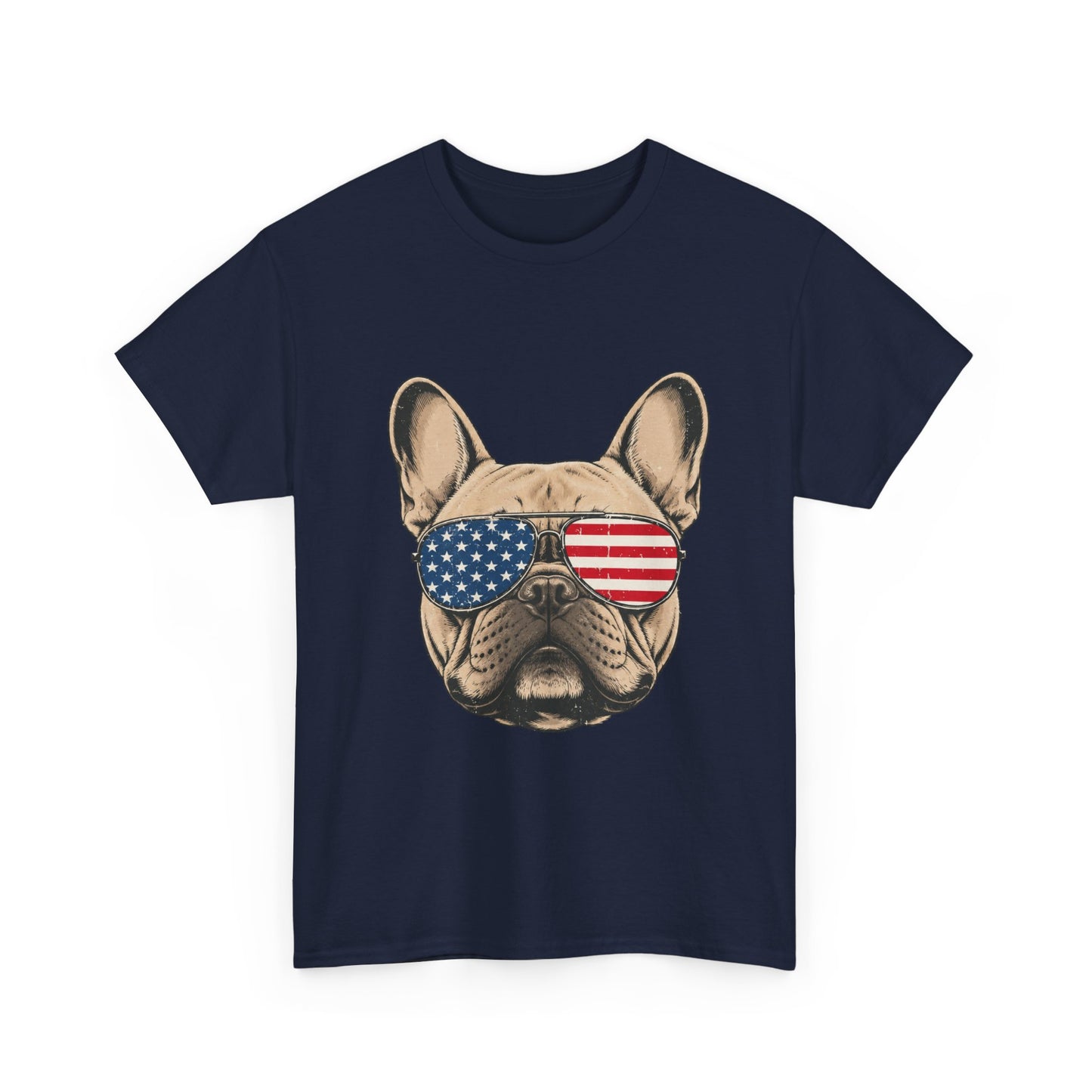 Patriotic French Bulldog Shirt, American Flag Sunglasses Frenchie Tee, Fourth of July Dog Lover Shirt, USA French Bulldog Gift
